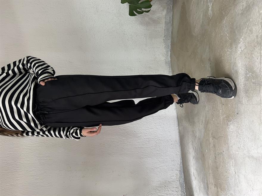 Paça Lastikli Jogger Pantolon - Siyah