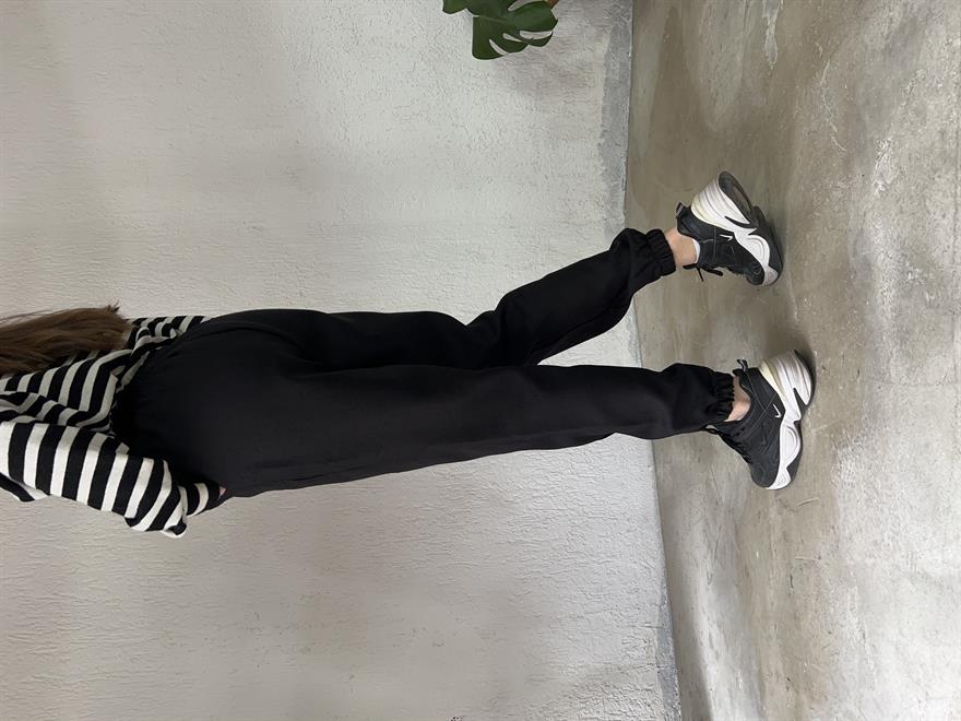 Paça Lastikli Jogger Pantolon - Siyah