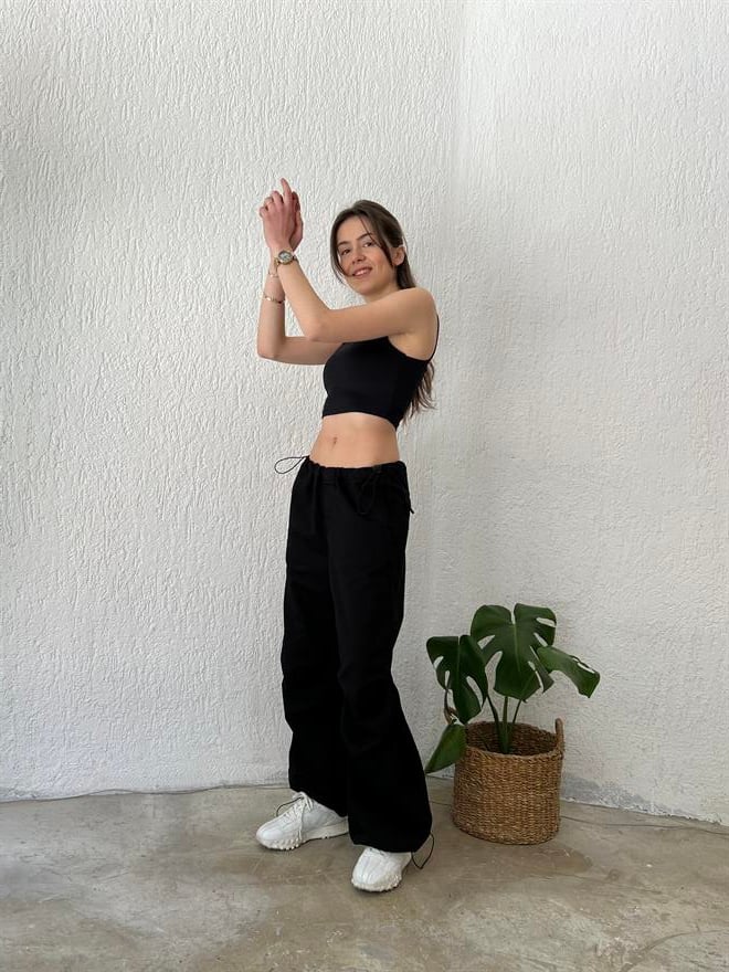 Paraşüt Pantolon - Siyah