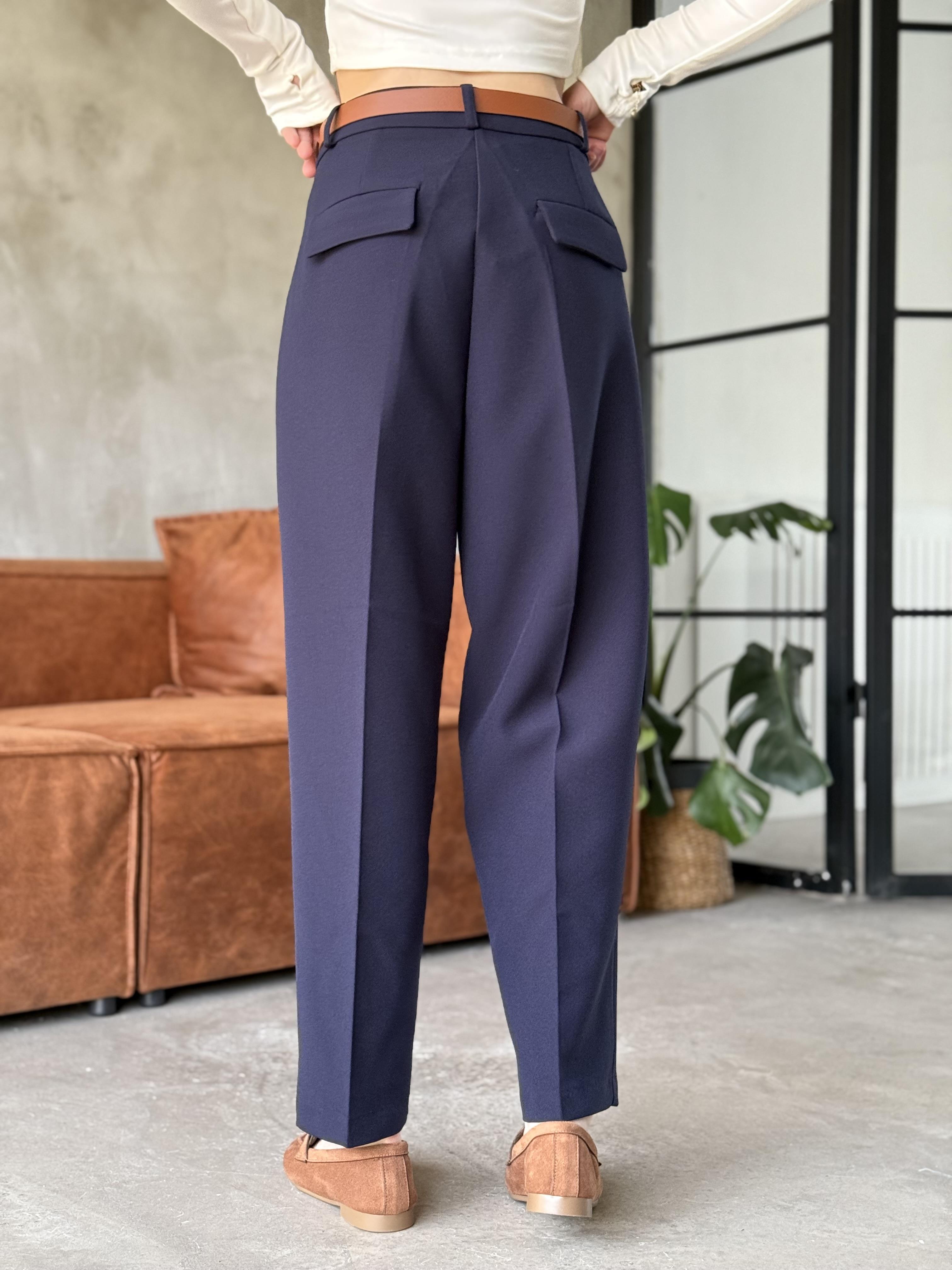 Perry Premium Kemerli Havuç Pantolon - Lacivert