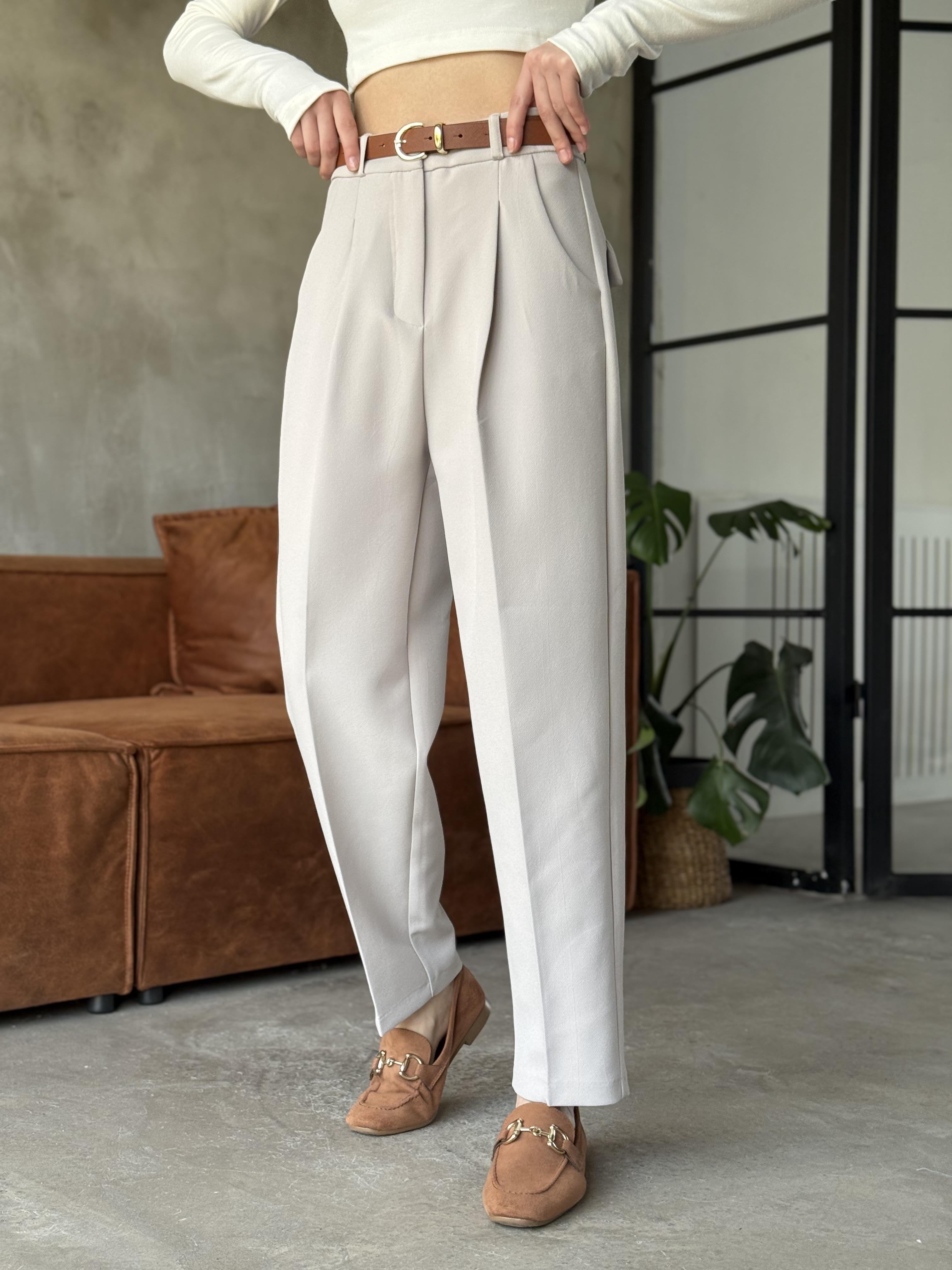 Perry Premium Kemerli Havuç Pantolon - Taş