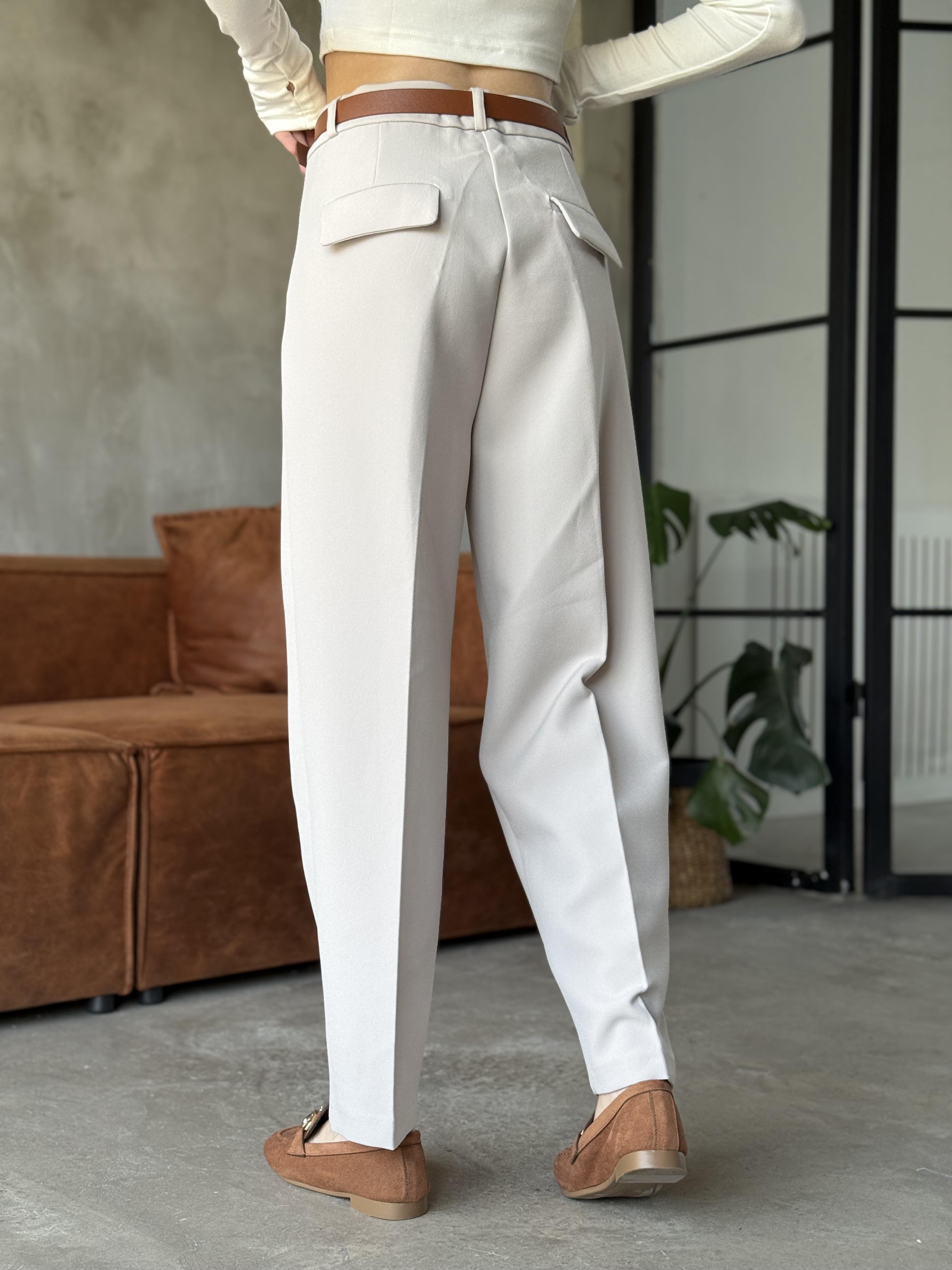 Perry Premium Kemerli Havuç Pantolon - Taş