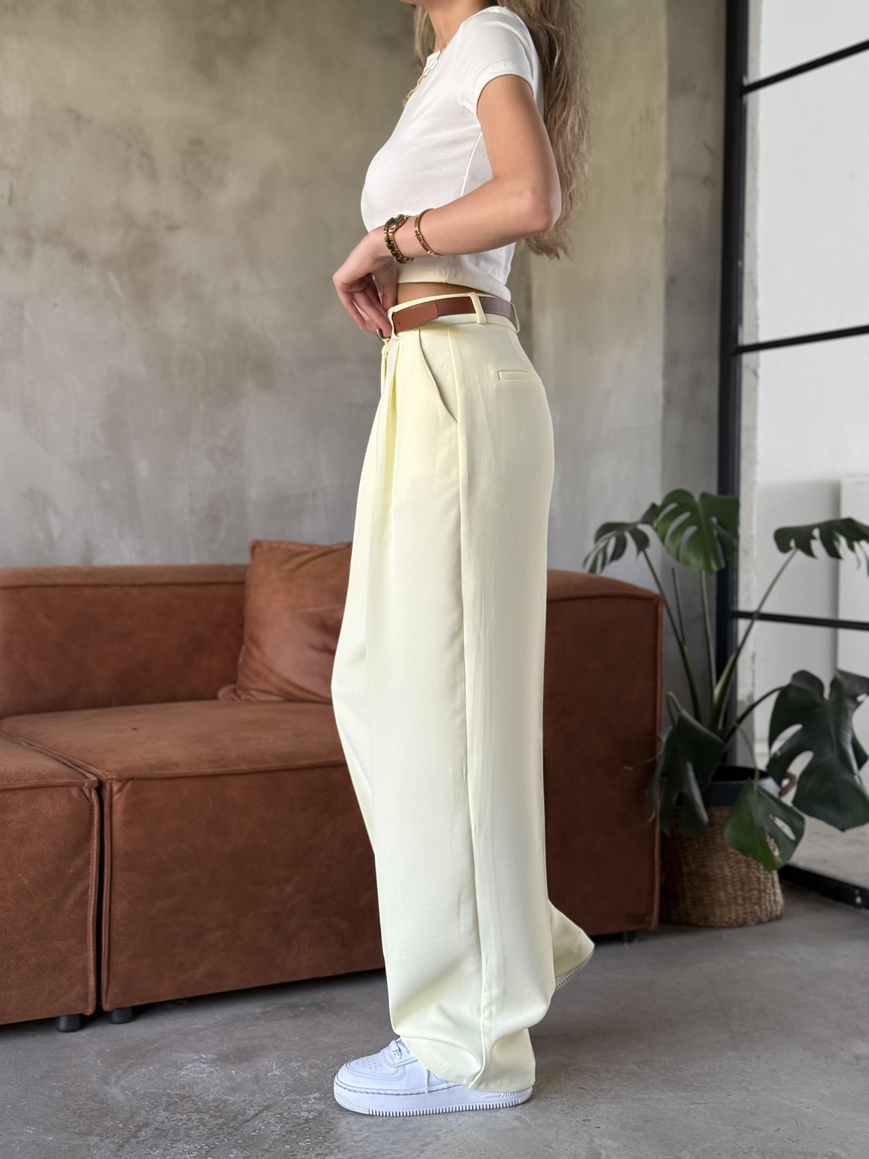 Perry Premium Pensli Palazzo - Sarı
