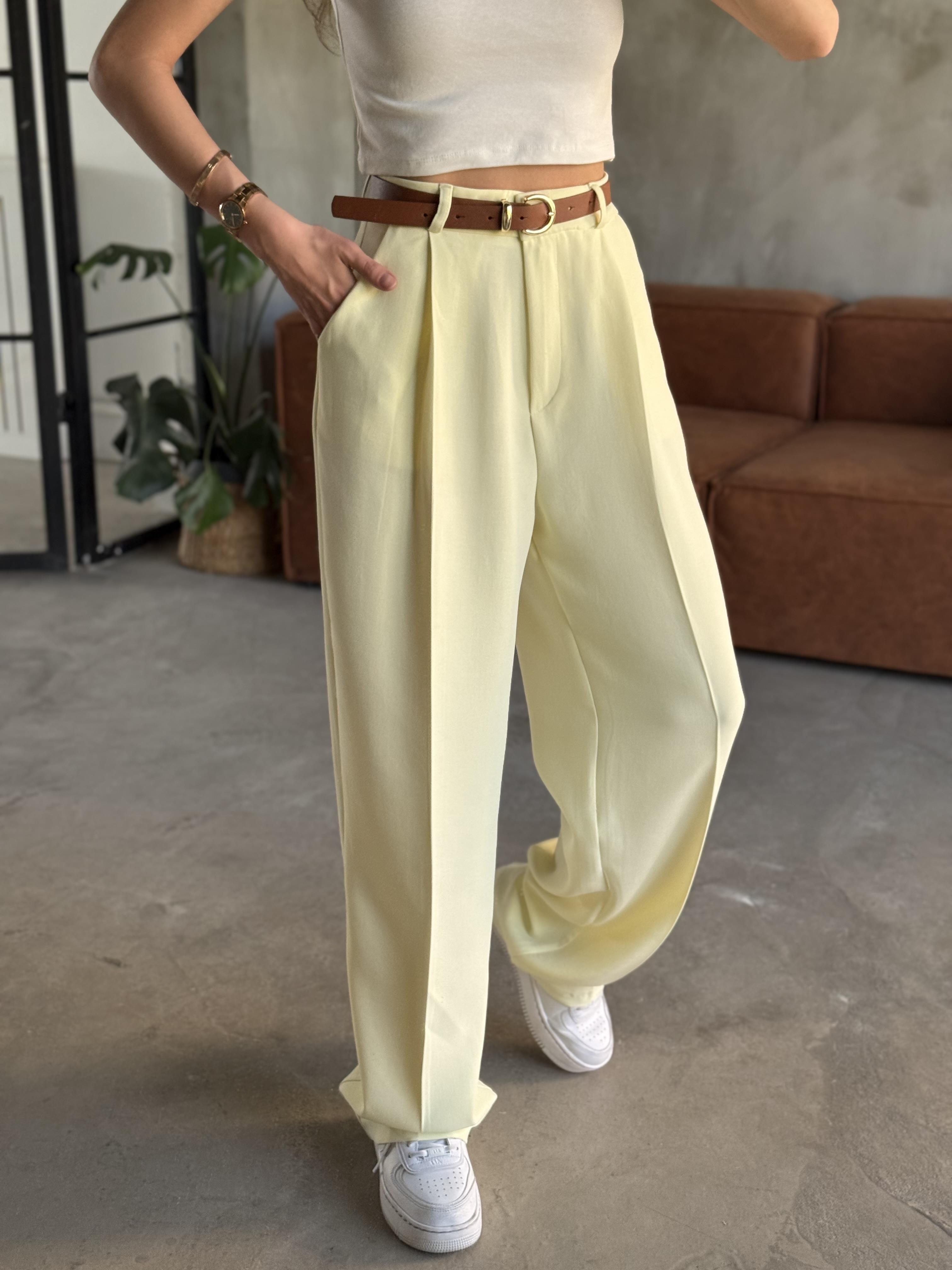 Perry Premium Pensli Palazzo - Sarı