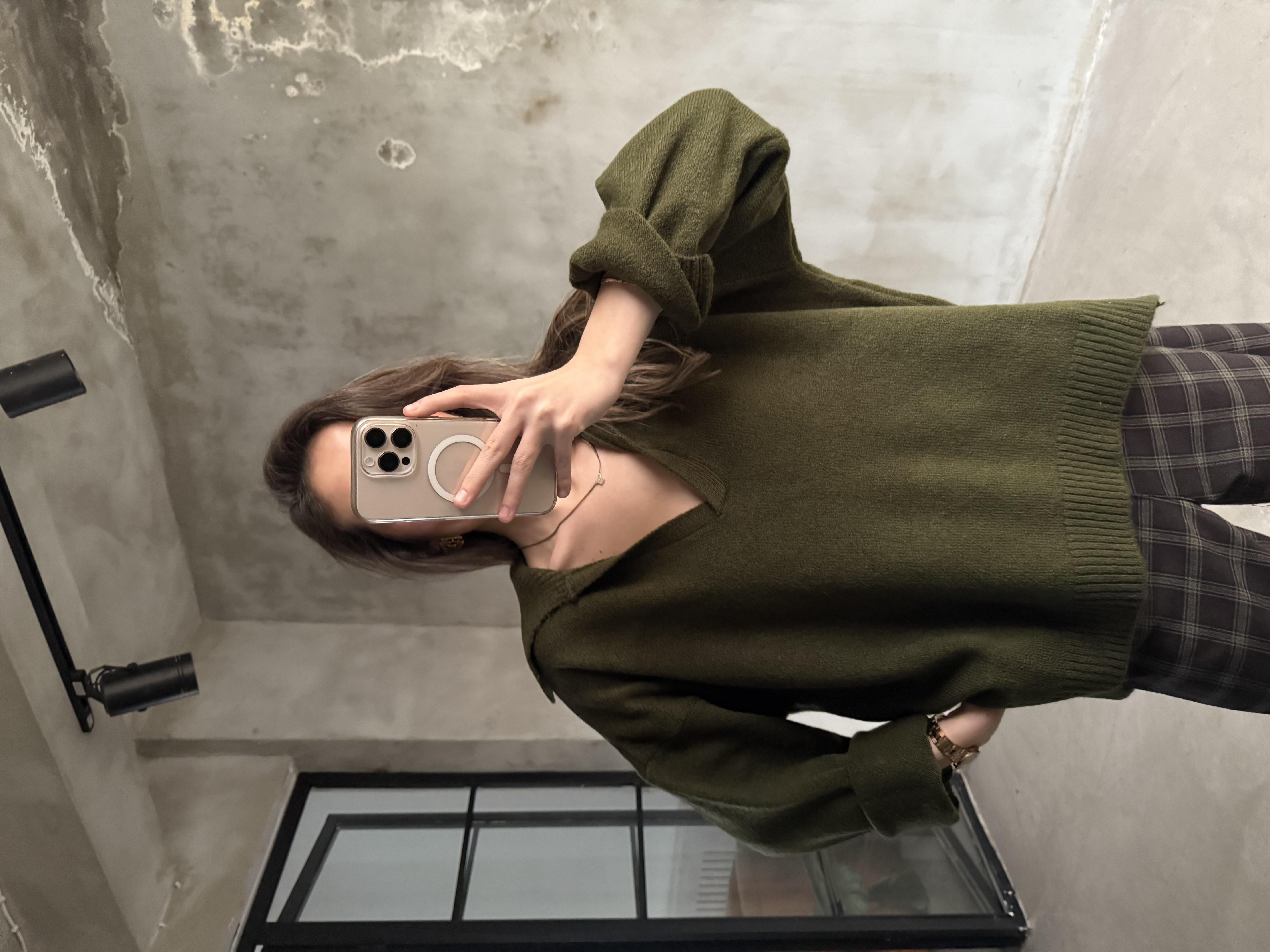 Polo Yaka Oversize Kazak Haki 