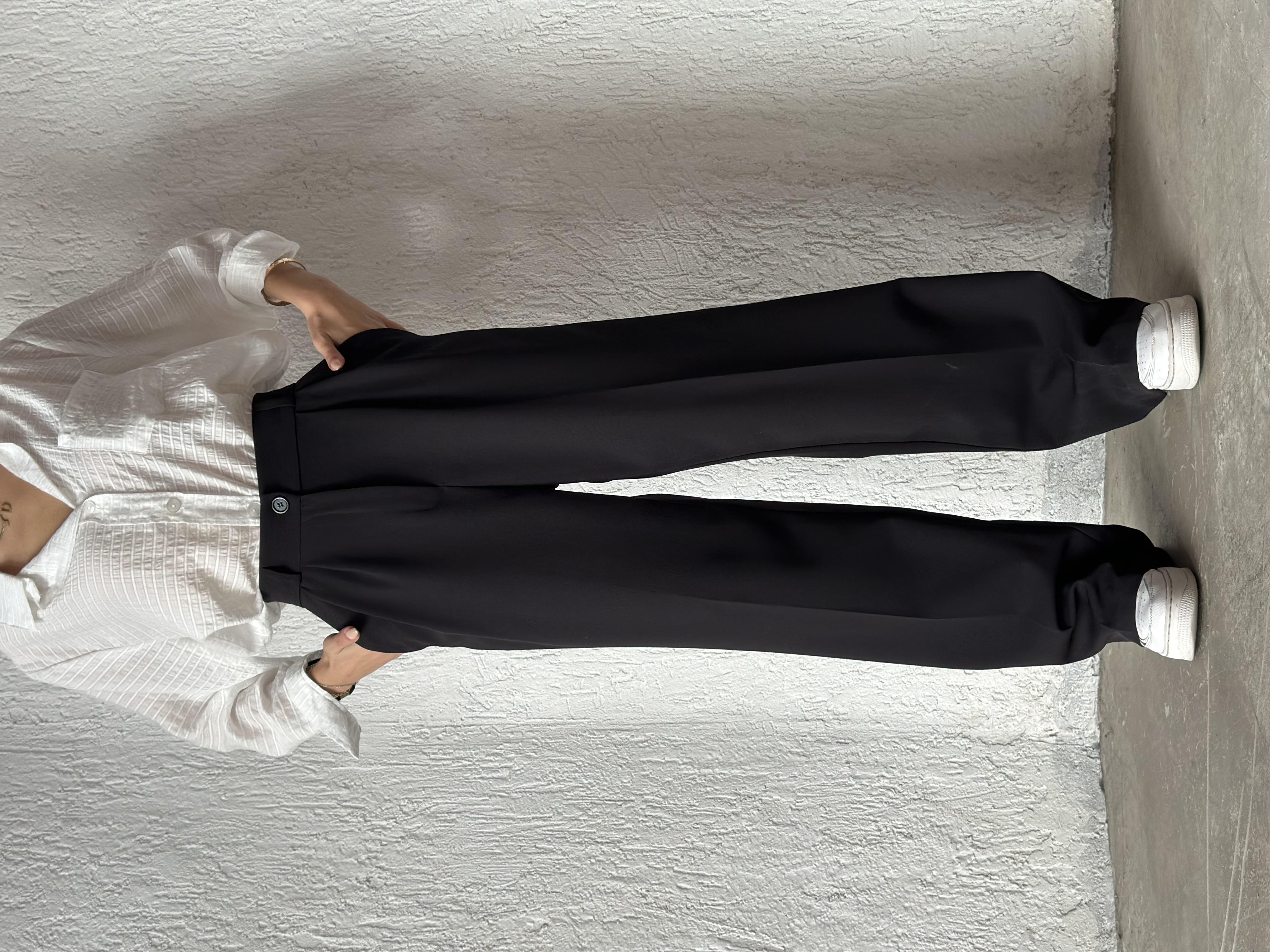 Premium Bel Lastikli Palazzo - Siyah