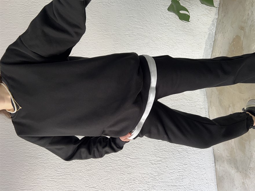 Premium Şardonlu Sweatshirt Siyah