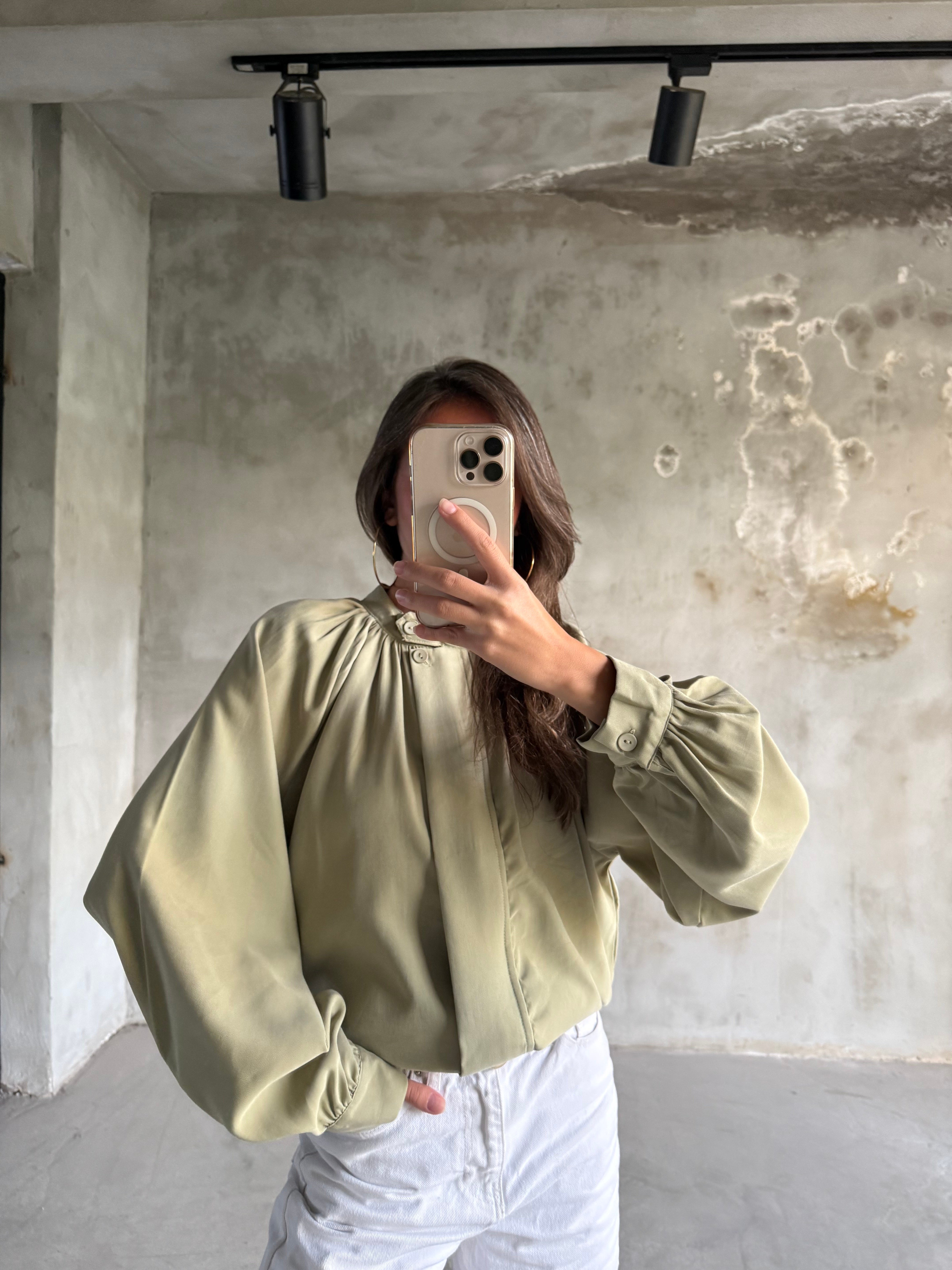 Premium Tensel Bomber Ceket - Yeşil