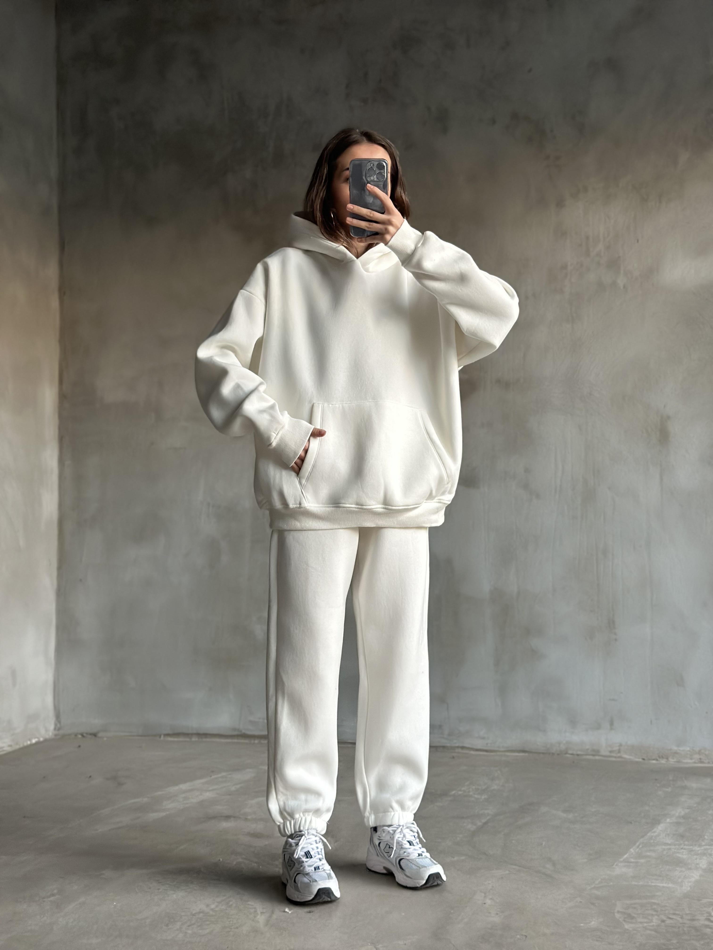 Rope Unisex Oversize Takım - Beyaz