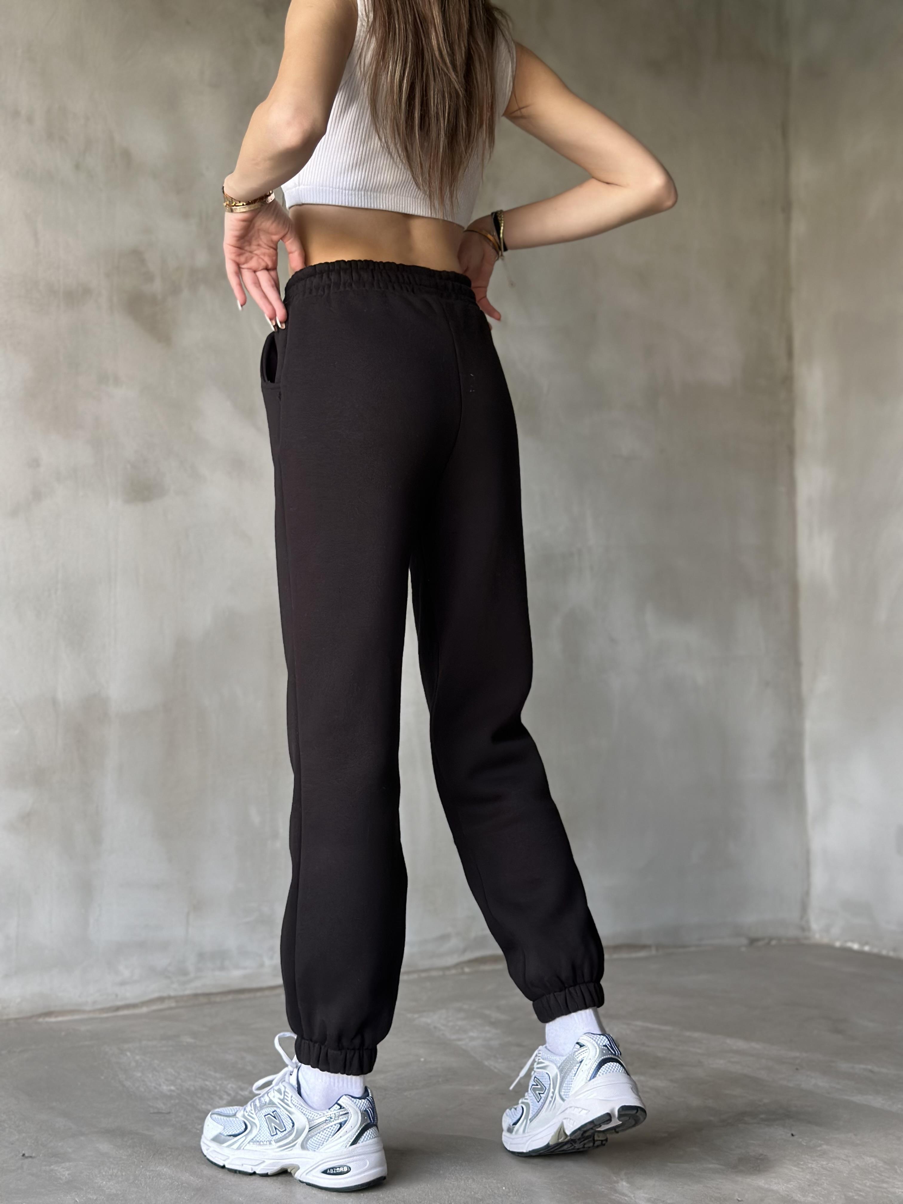 Şardonlu Jogger Eşofman Alt - Siyah