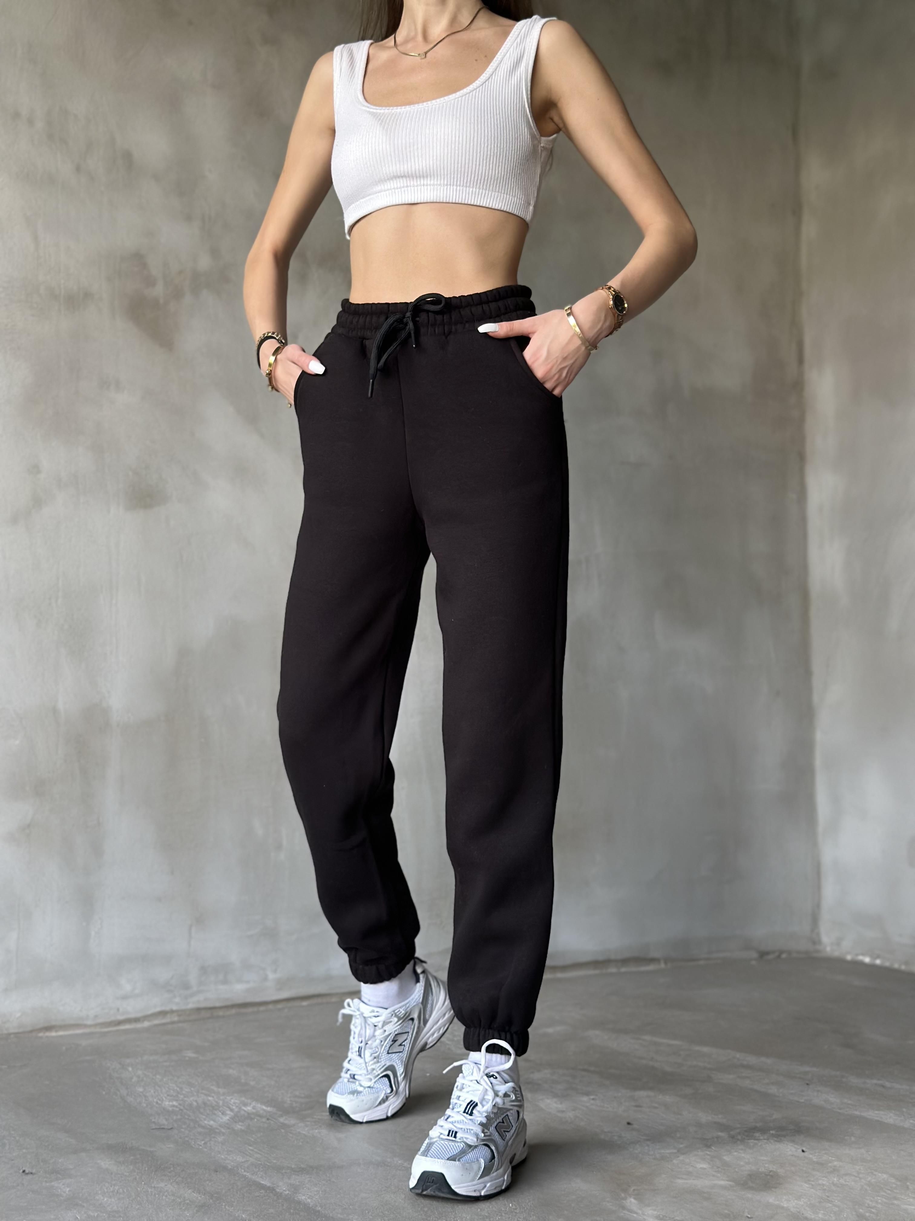 Şardonlu Jogger Eşofman Alt - Siyah