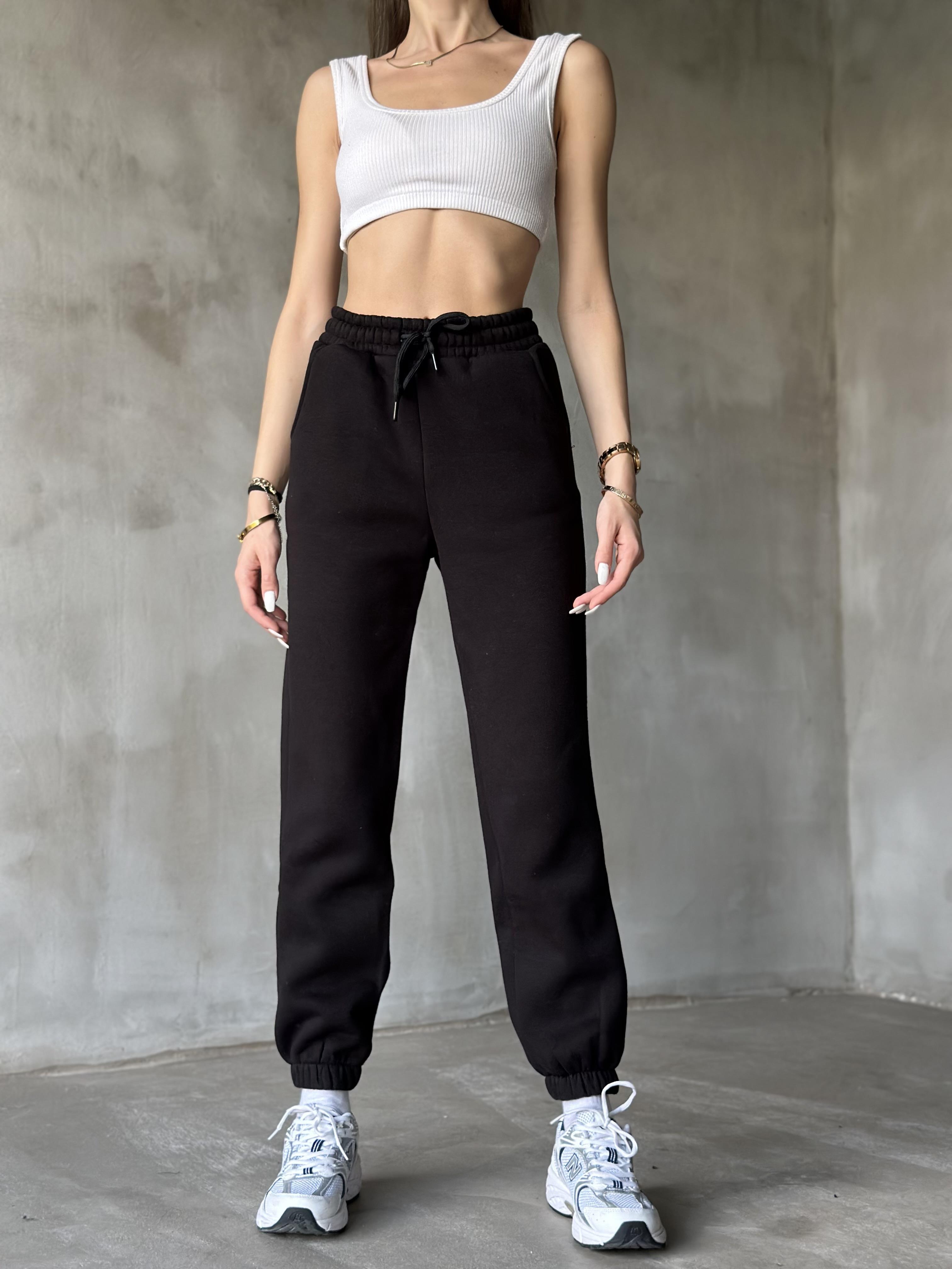 Şardonlu Jogger Eşofman Alt - Siyah