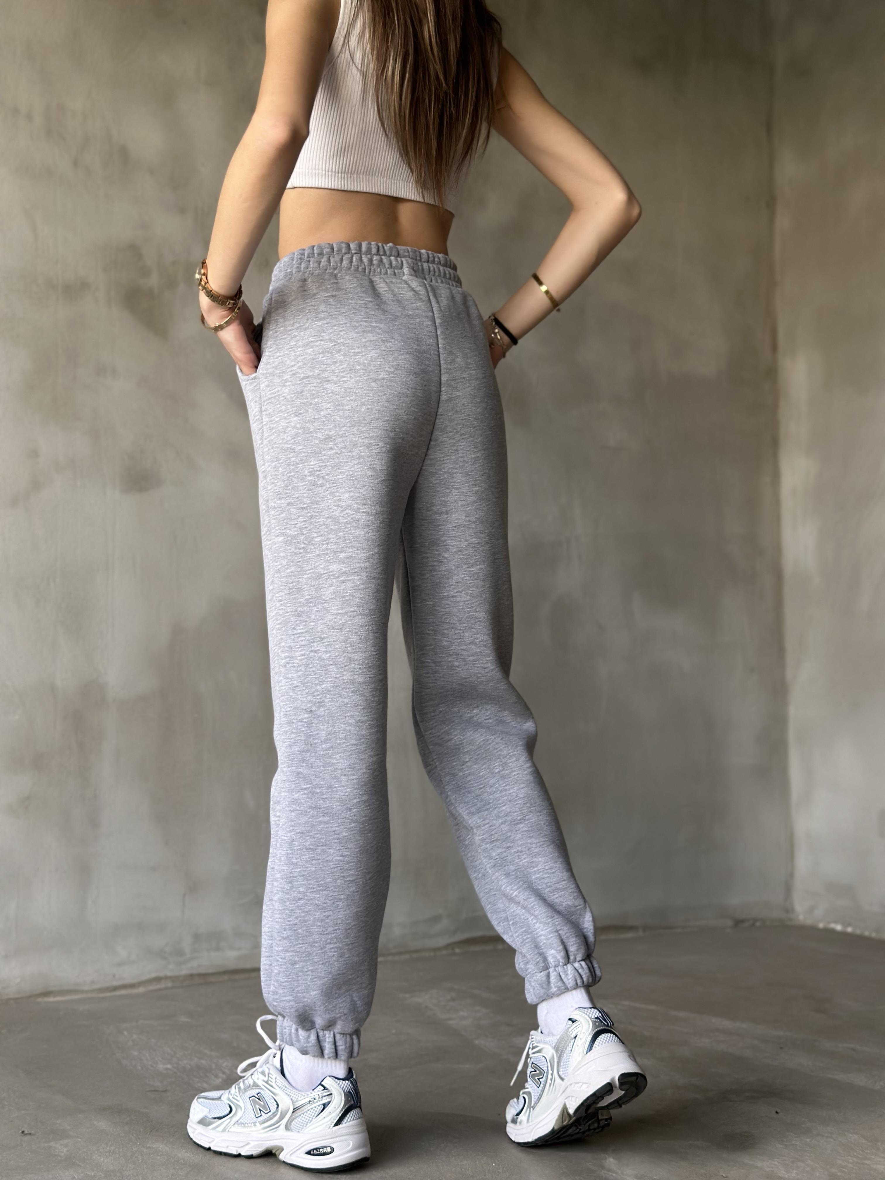 Şardonlu Jogger Eşofman Altı - Melanj Gri