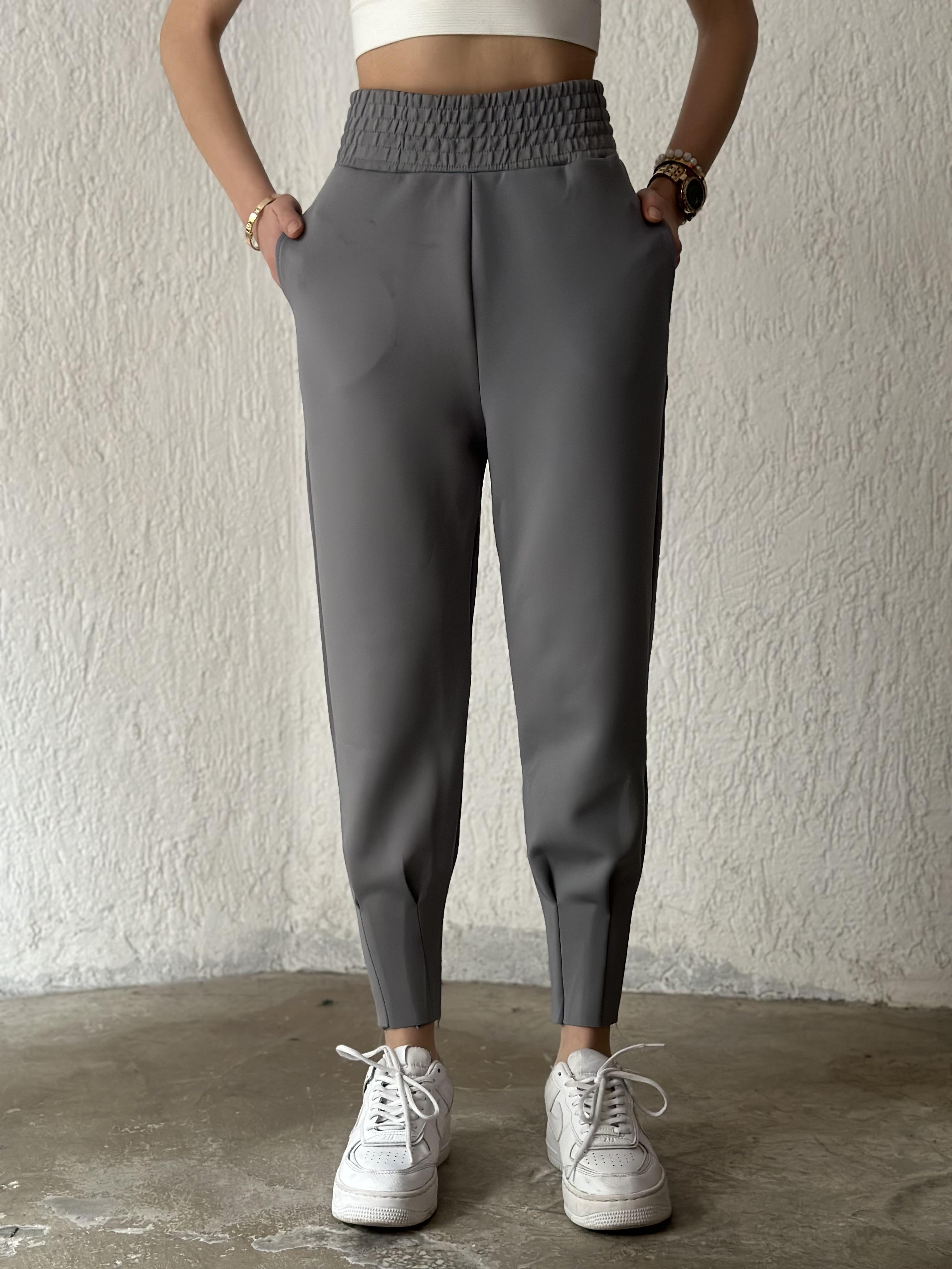 Scuba Kumaş Jogger Pantolon - Gri