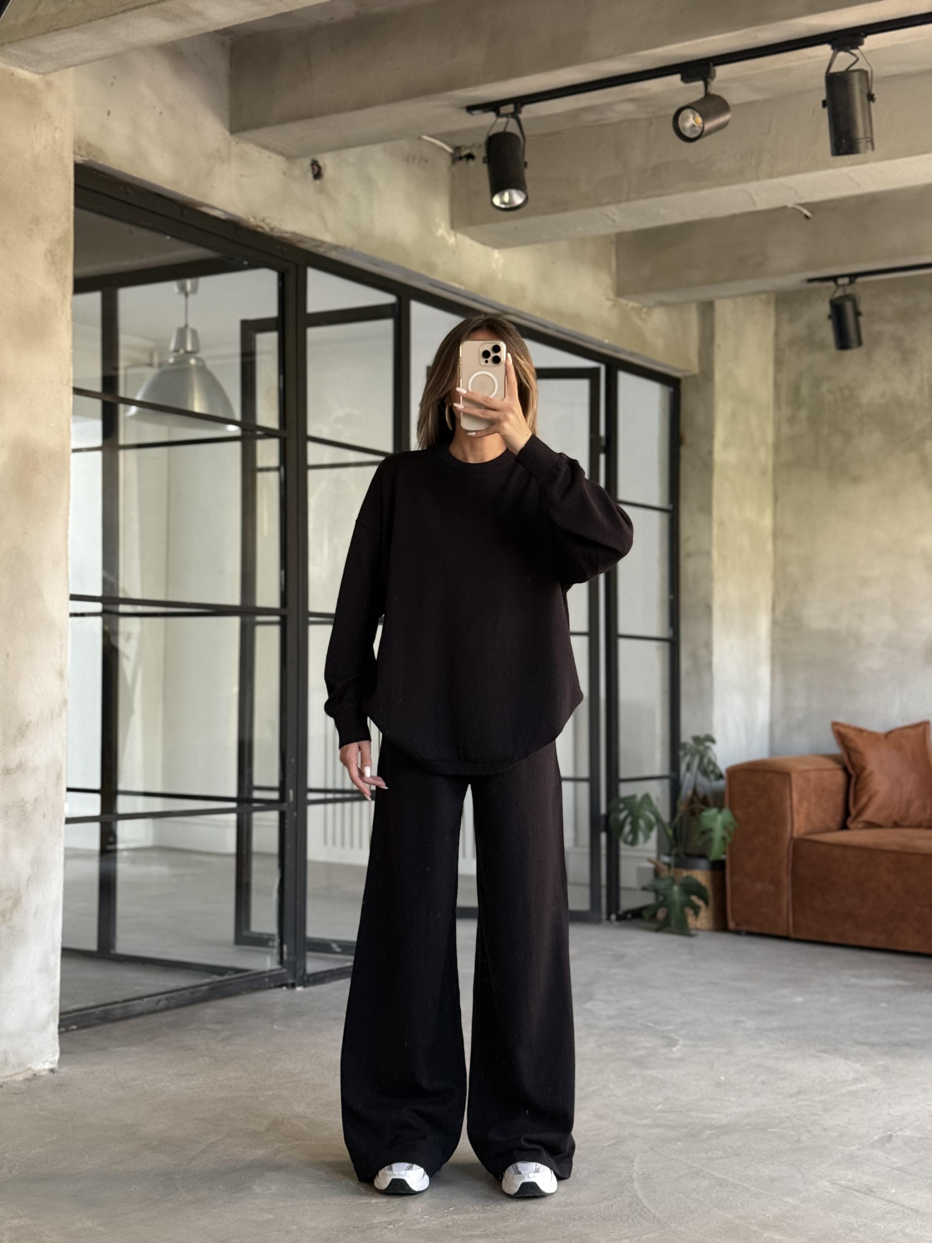 Siyah Basic Oversize Triko Takım 