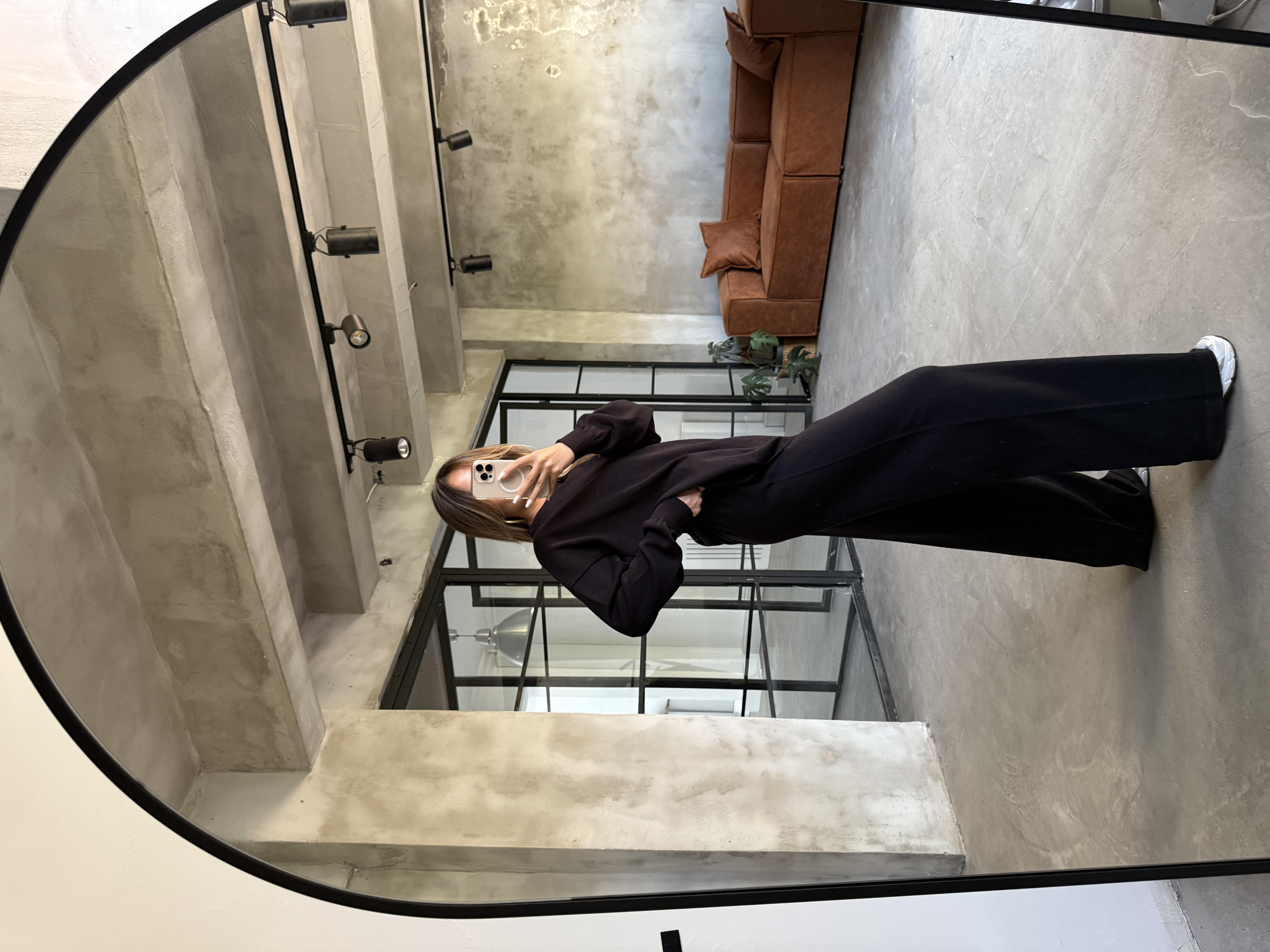 Siyah Basic Oversize Triko Takım 