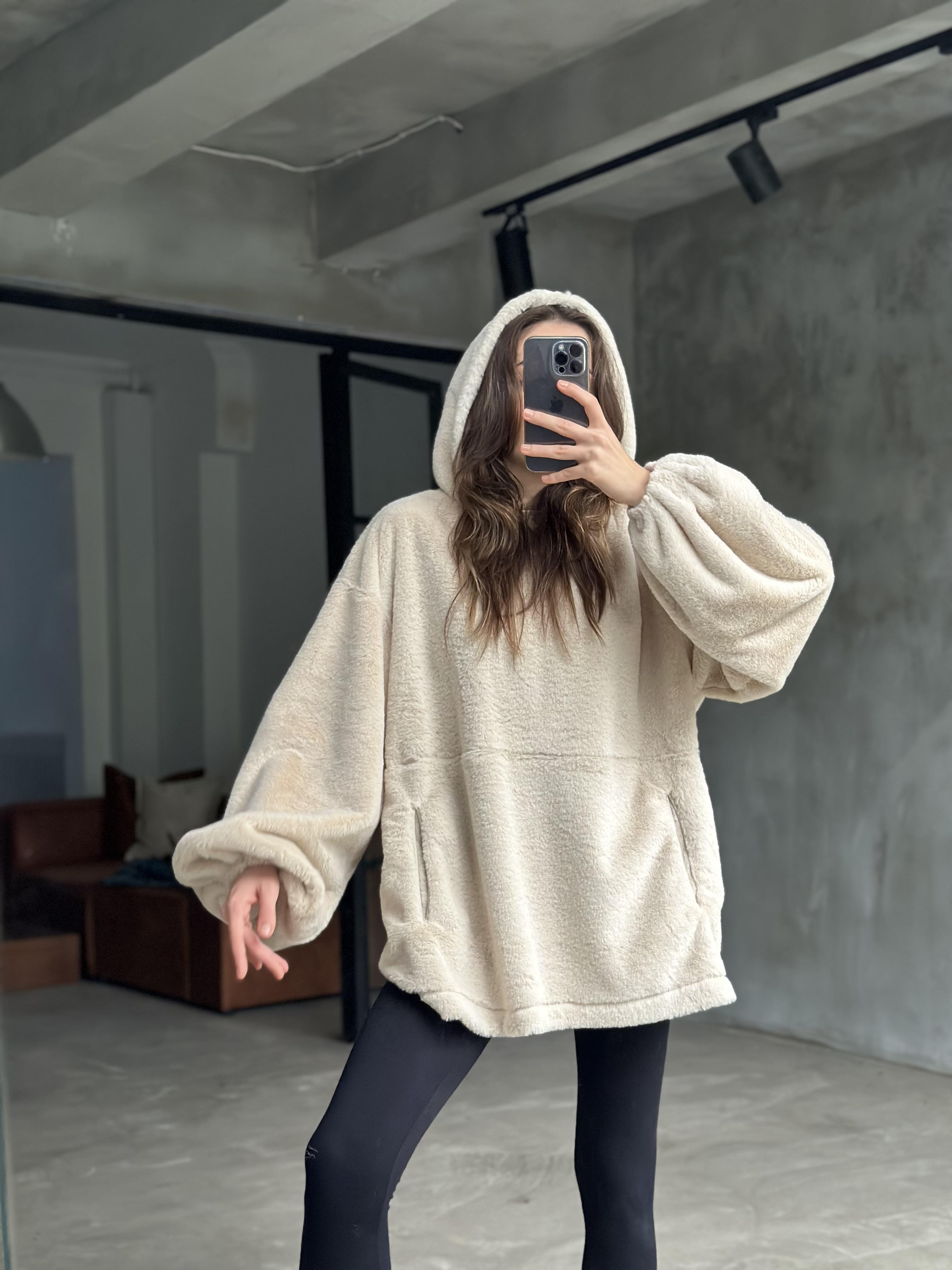 Teddy Peluş oversize Sweatshirt 