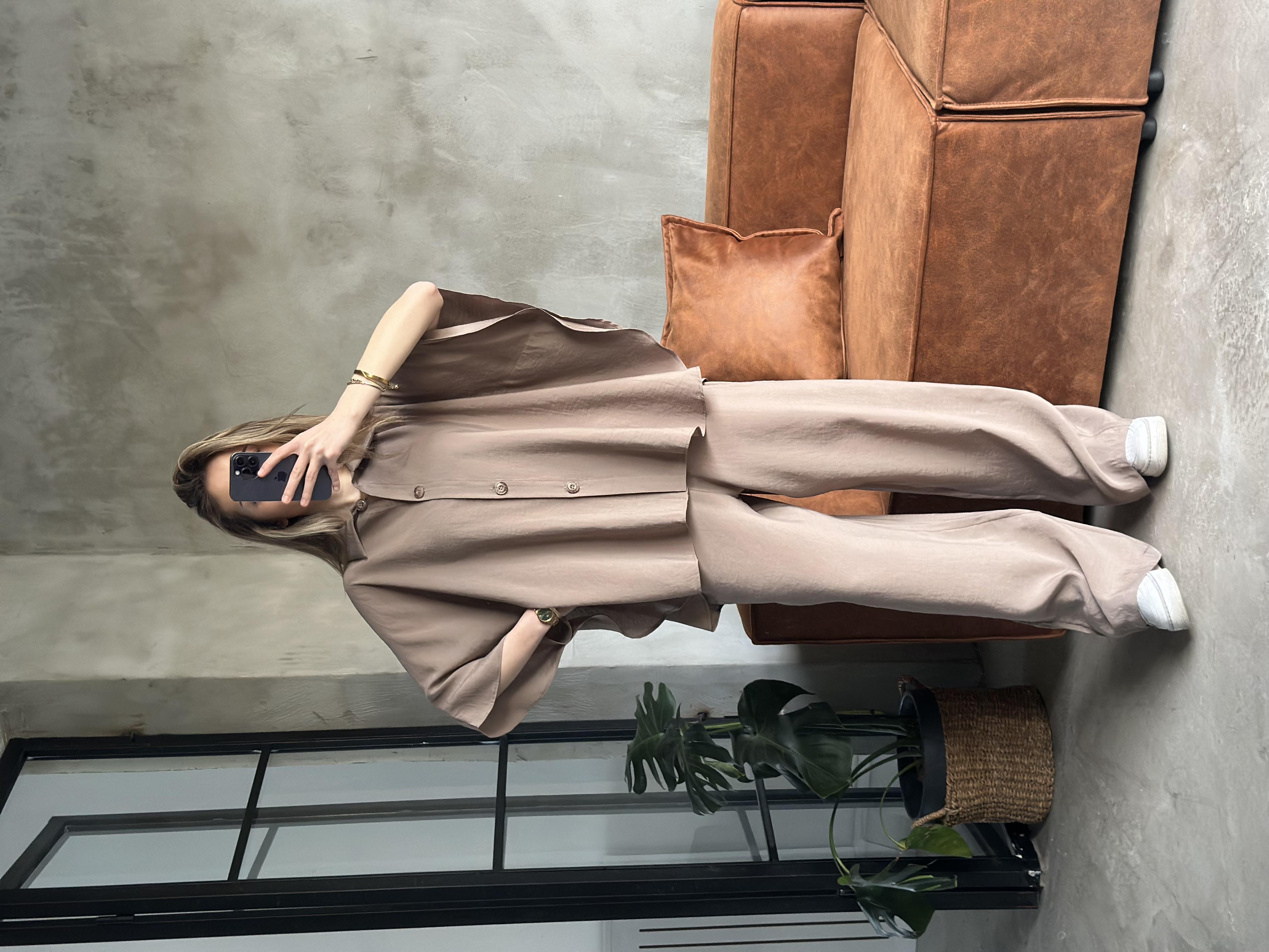Tencel Modal Yarasa Kol Takım - Camel