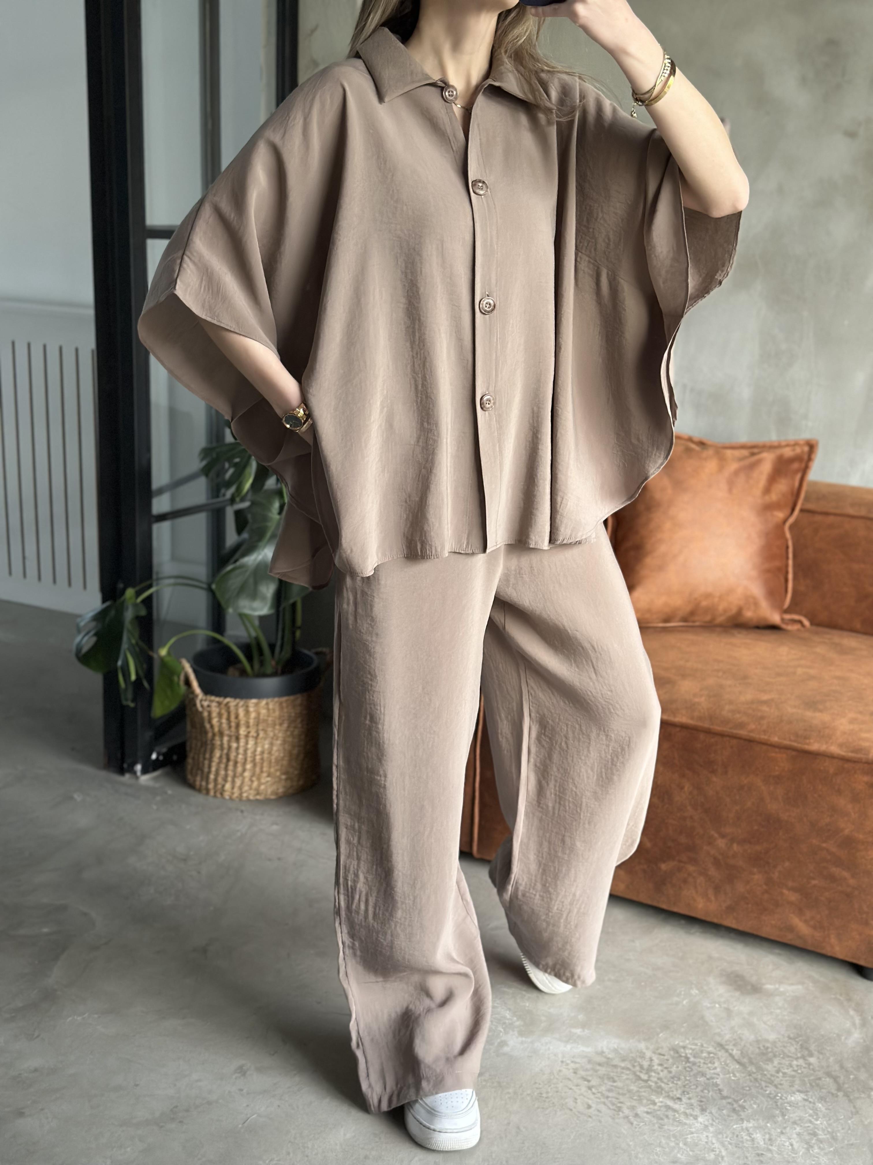 Tencel Modal Yarasa Kol Takım - Camel