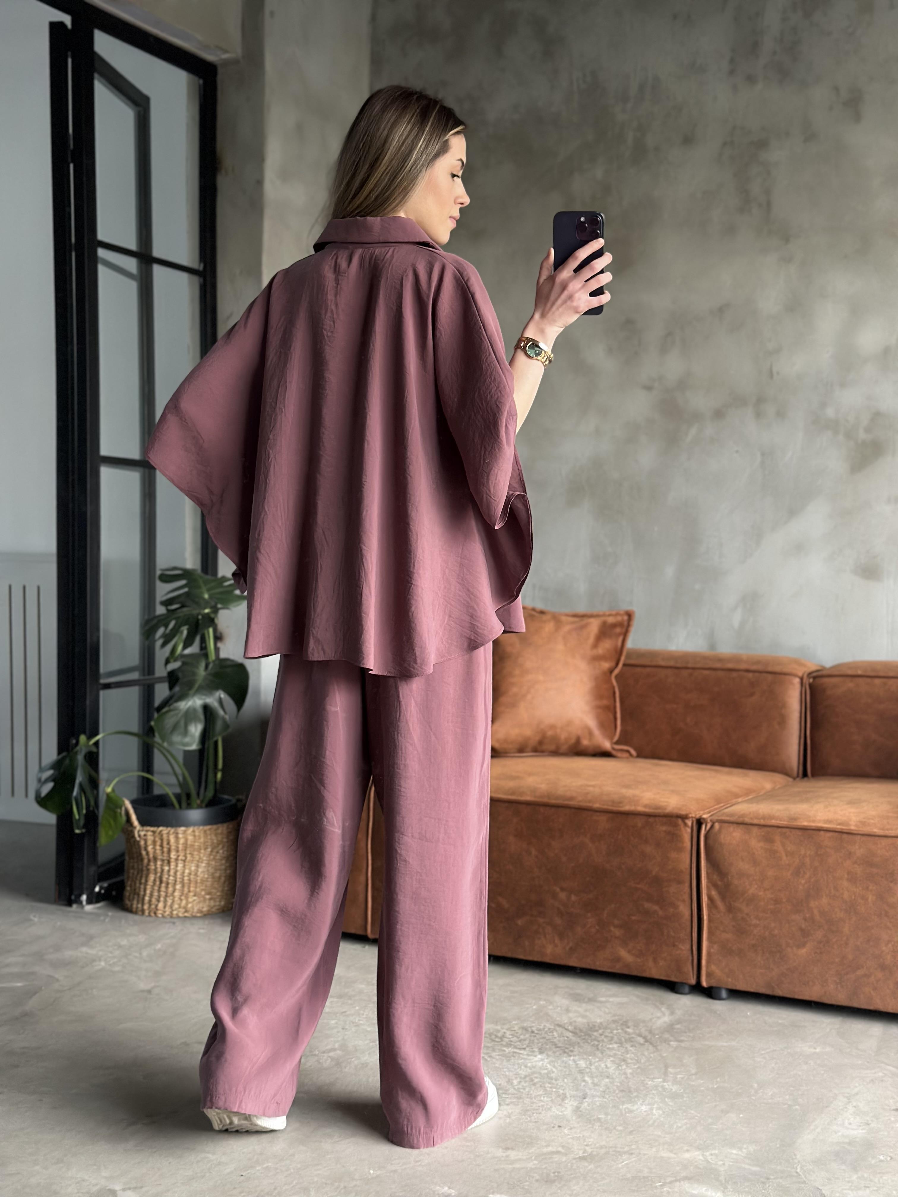 Tencel Modal Yarasa Kol Takım - Gül kurusu 