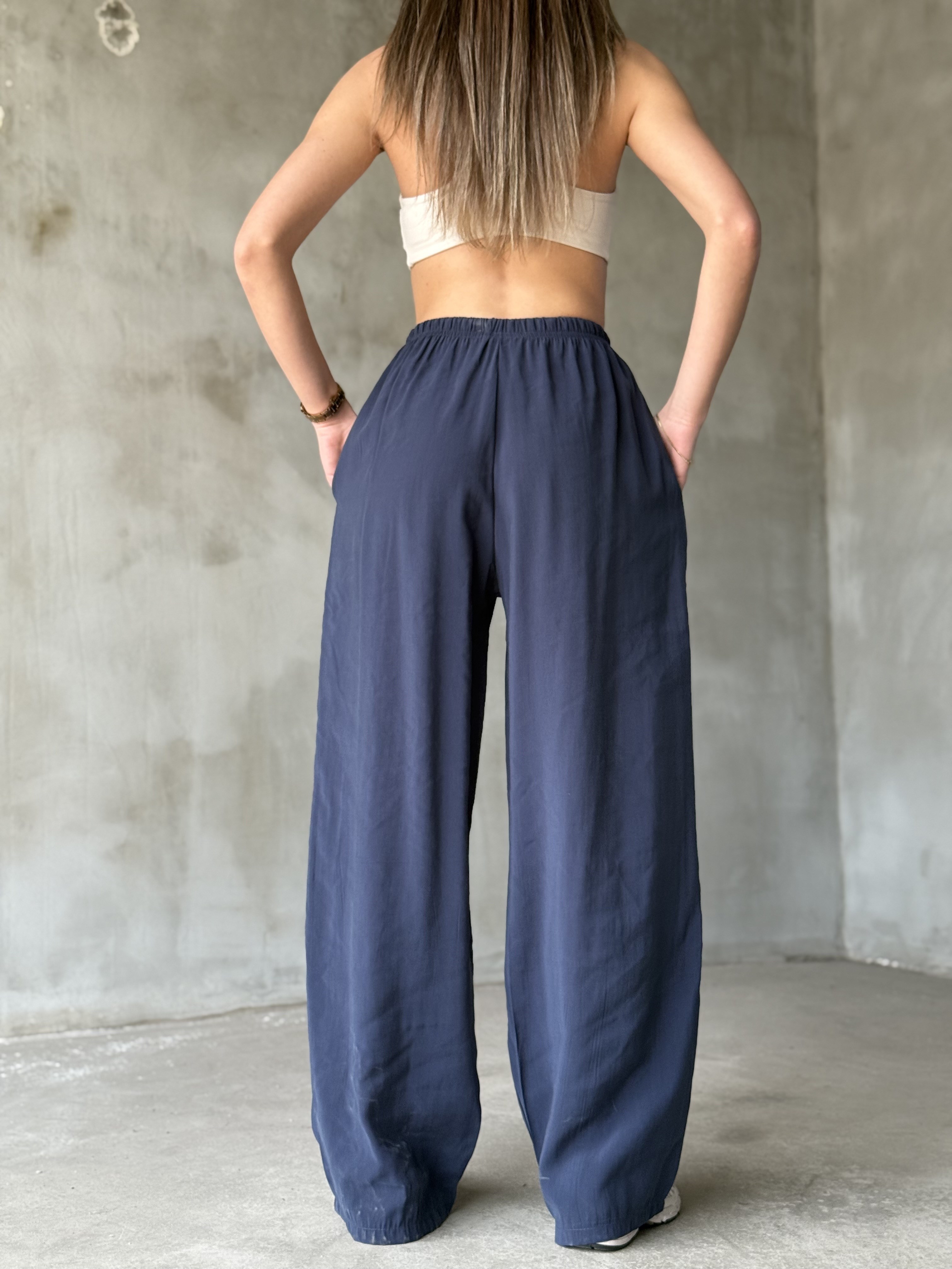 Tencel Salaş Pantolon - Lacivert