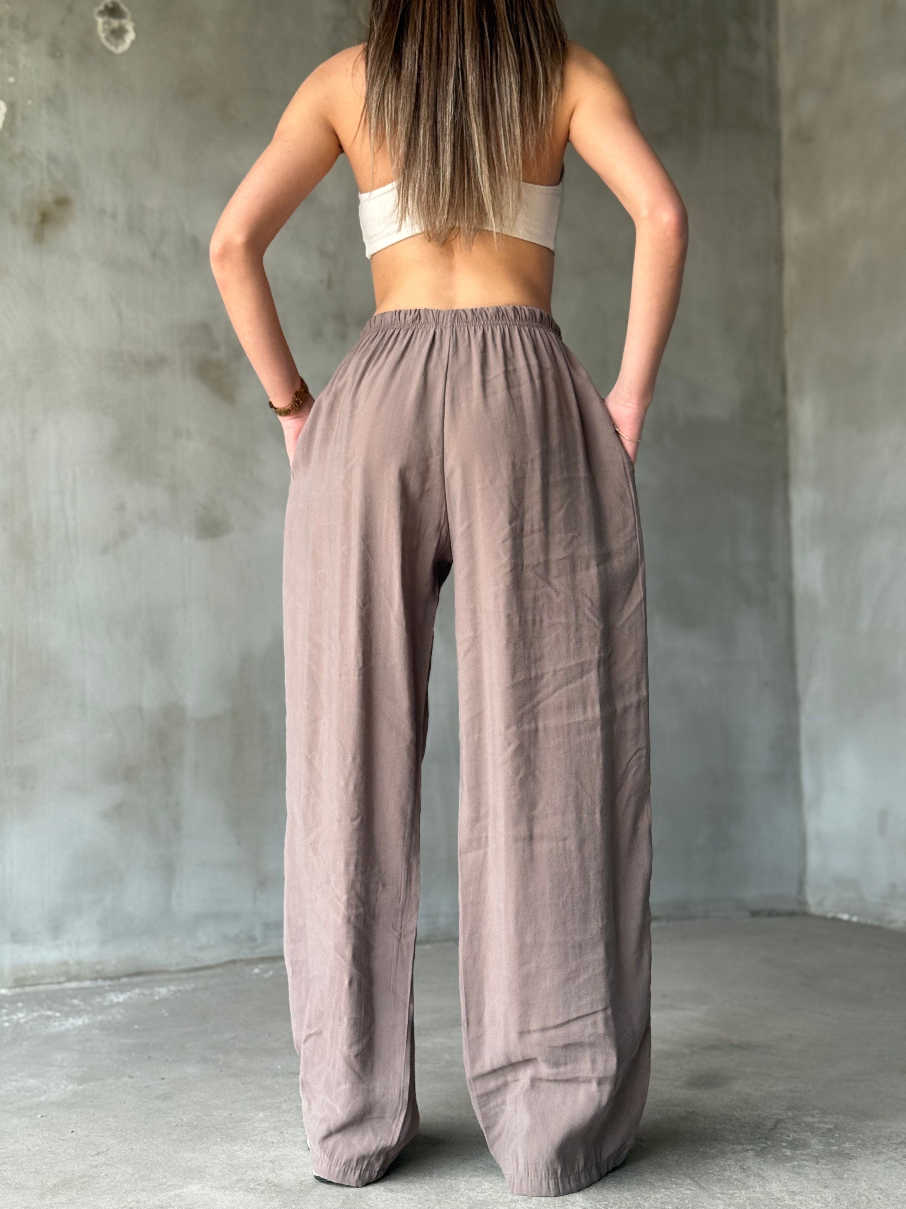 Tencel Salaş Pantolon - Vizon