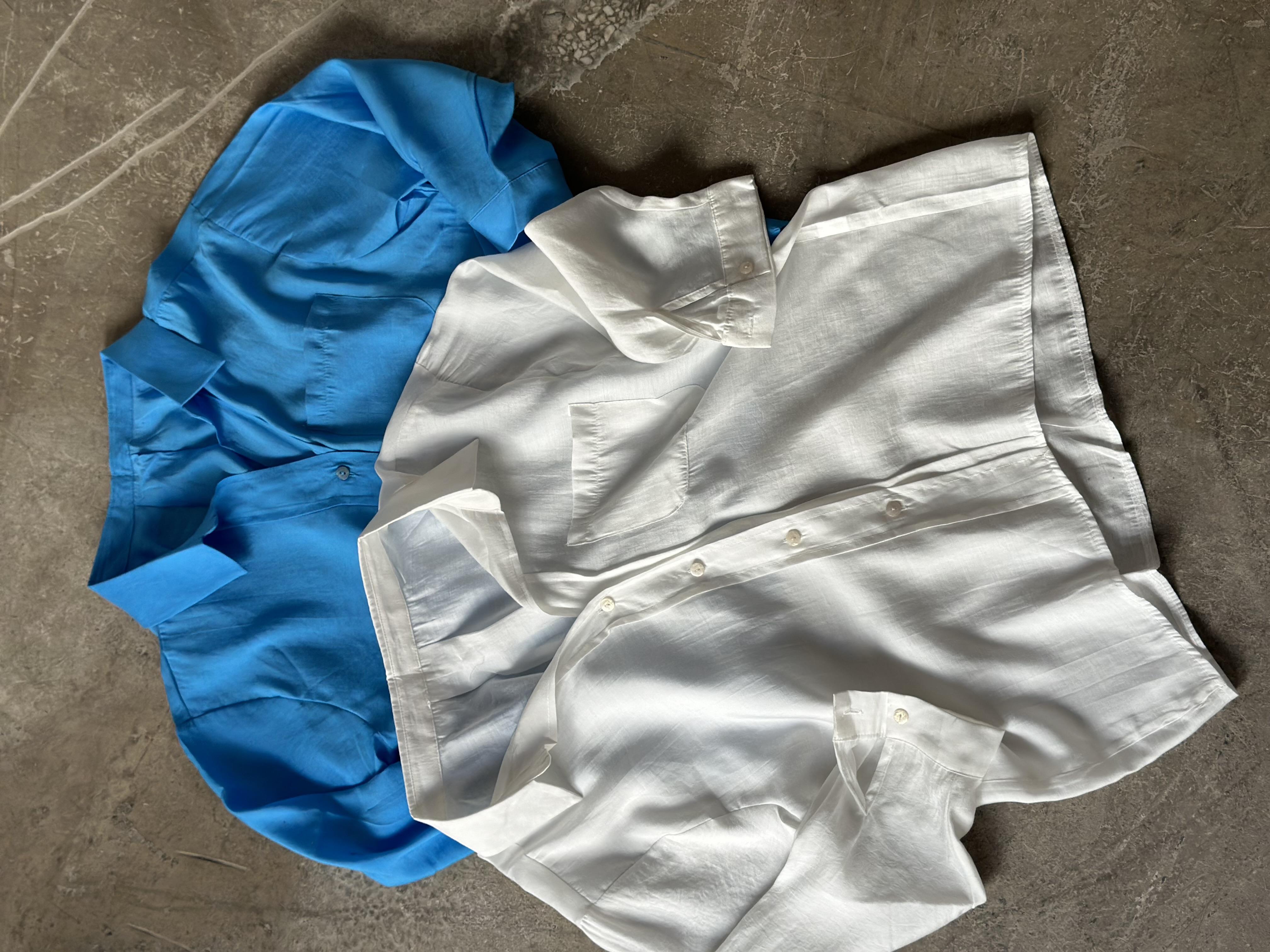 Tensel Oversize Basic Gömlek - Beyaz