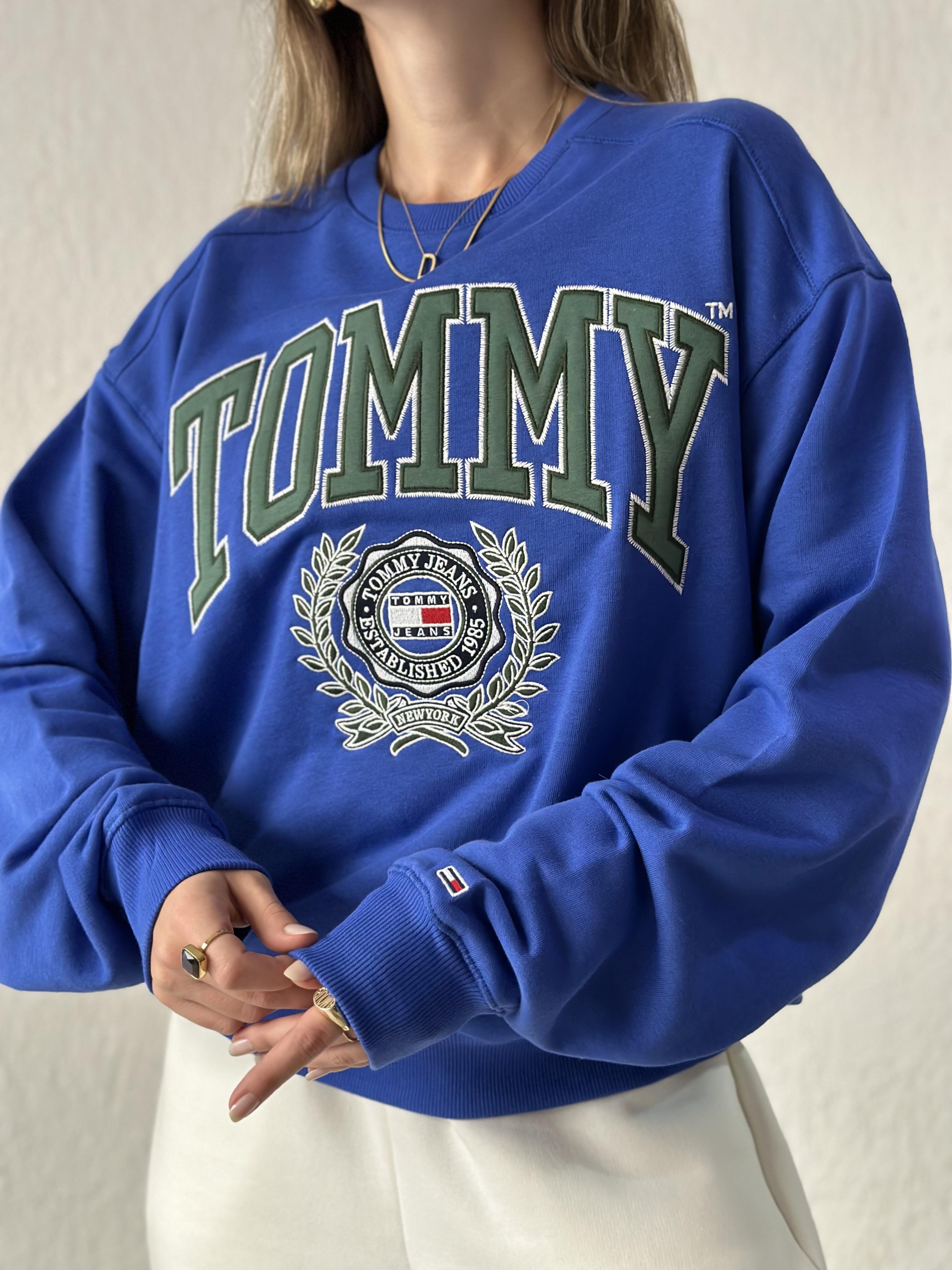 T&H College Nakışlı Sweatshirt - Saks