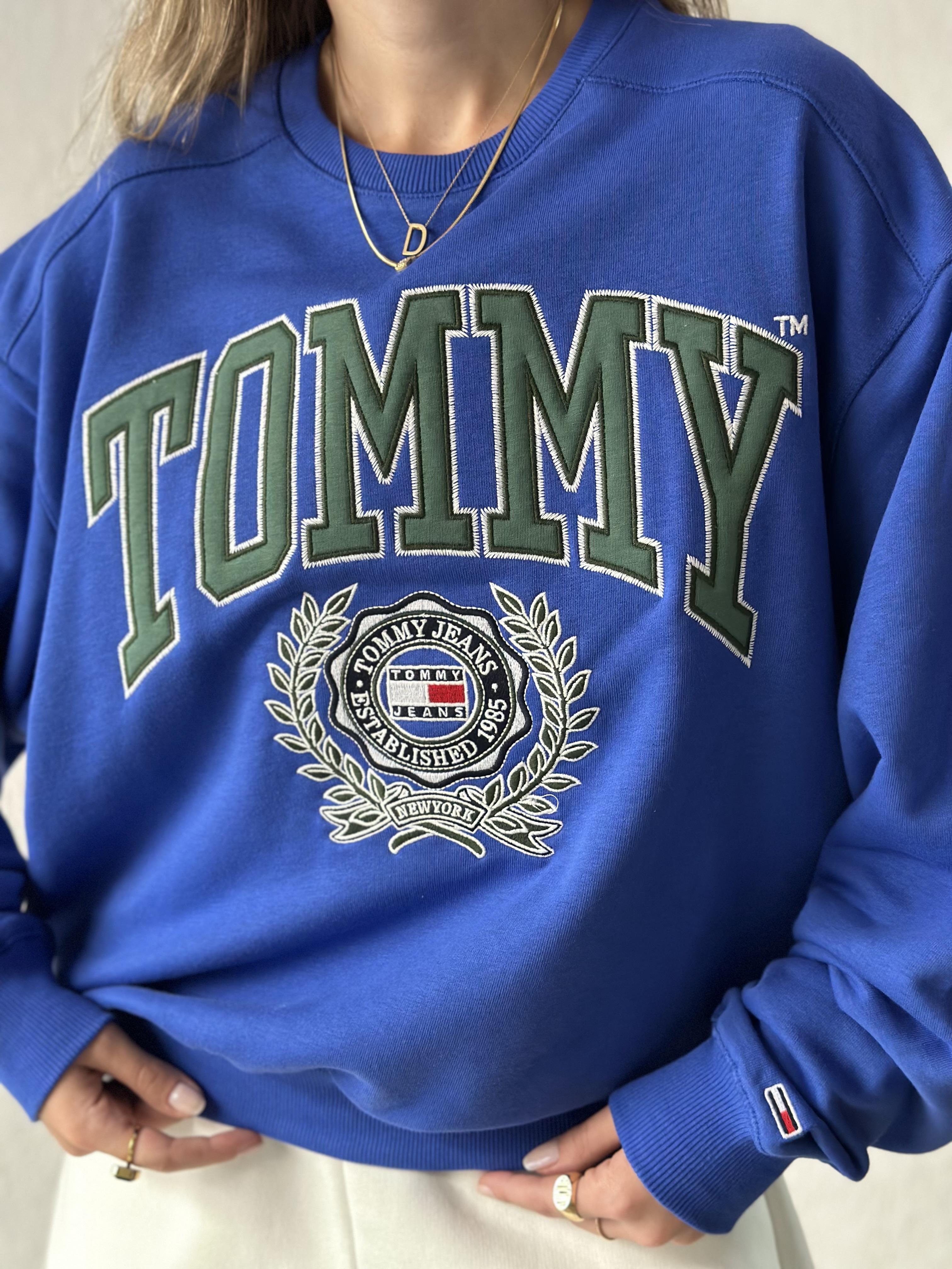 T&H College Nakışlı Sweatshirt - Saks