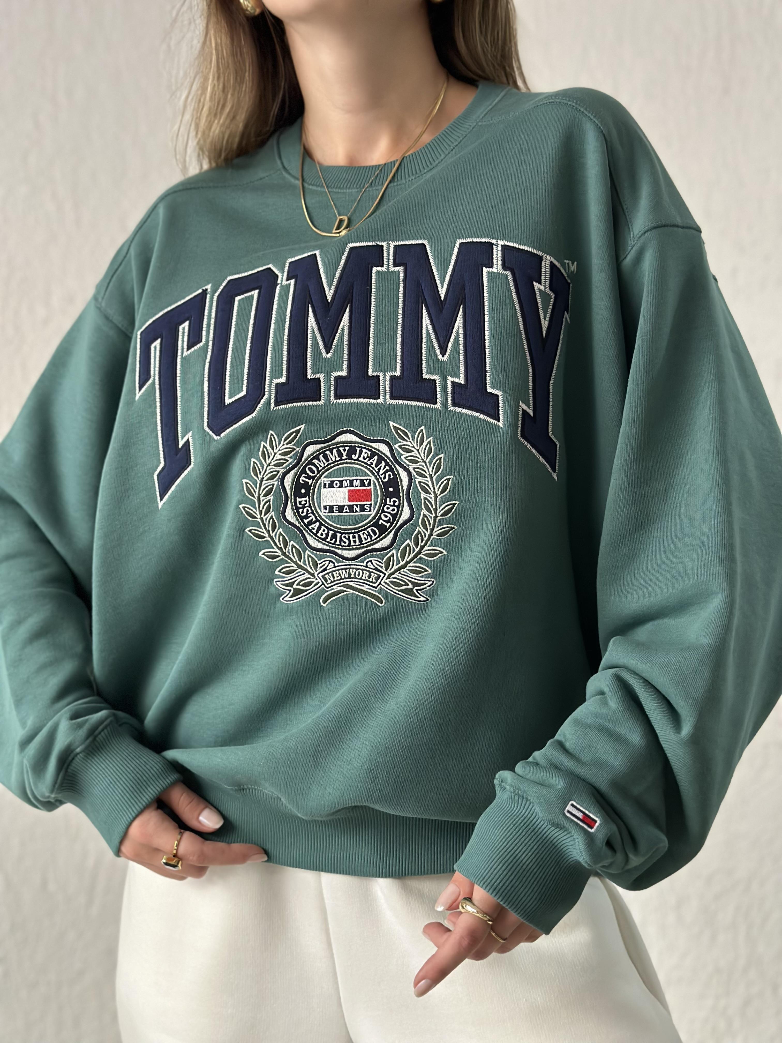 T&H College Nakışlı Sweatshirt - Yeşil