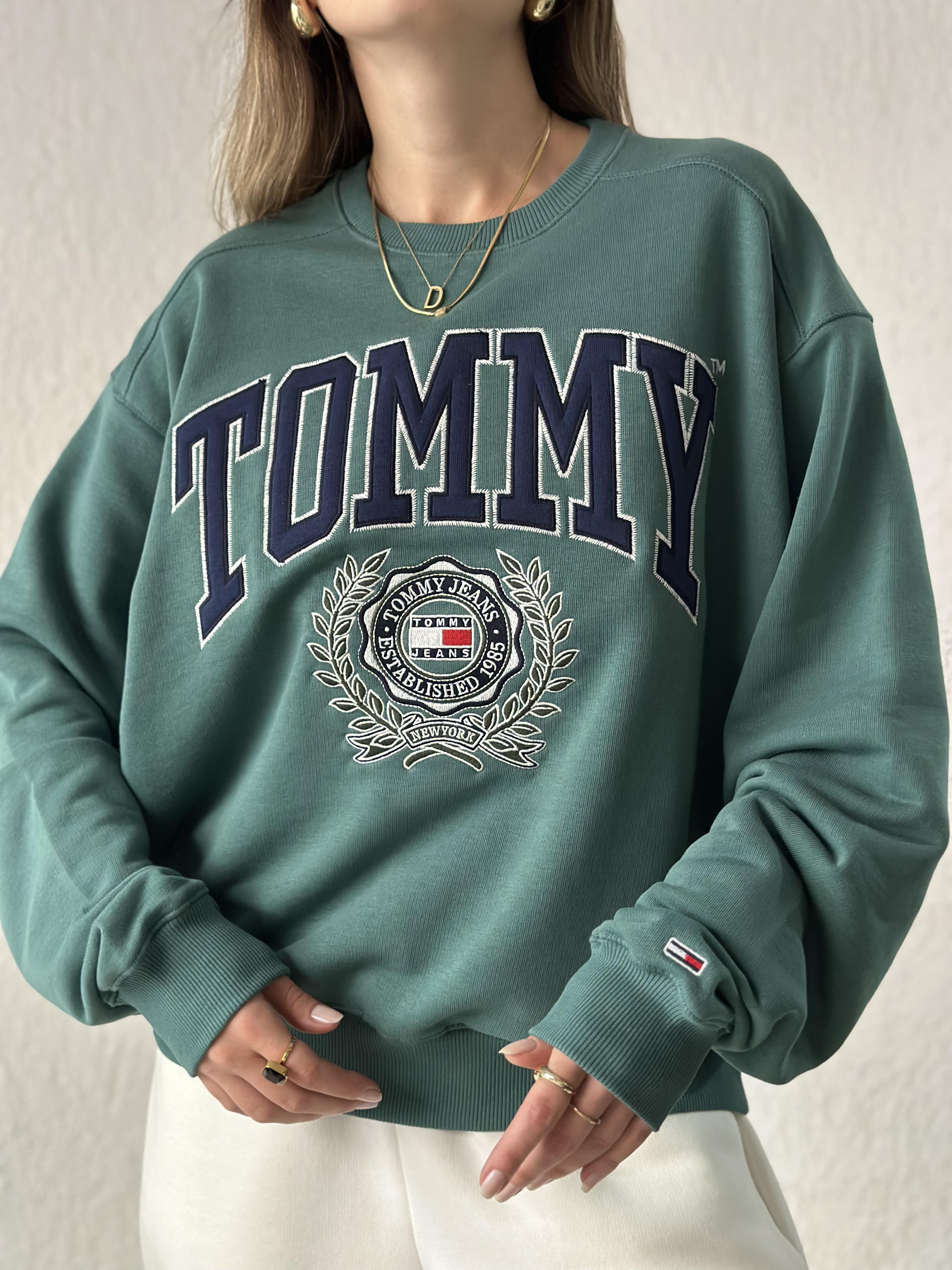 T&H College Nakışlı Sweatshirt - Yeşil