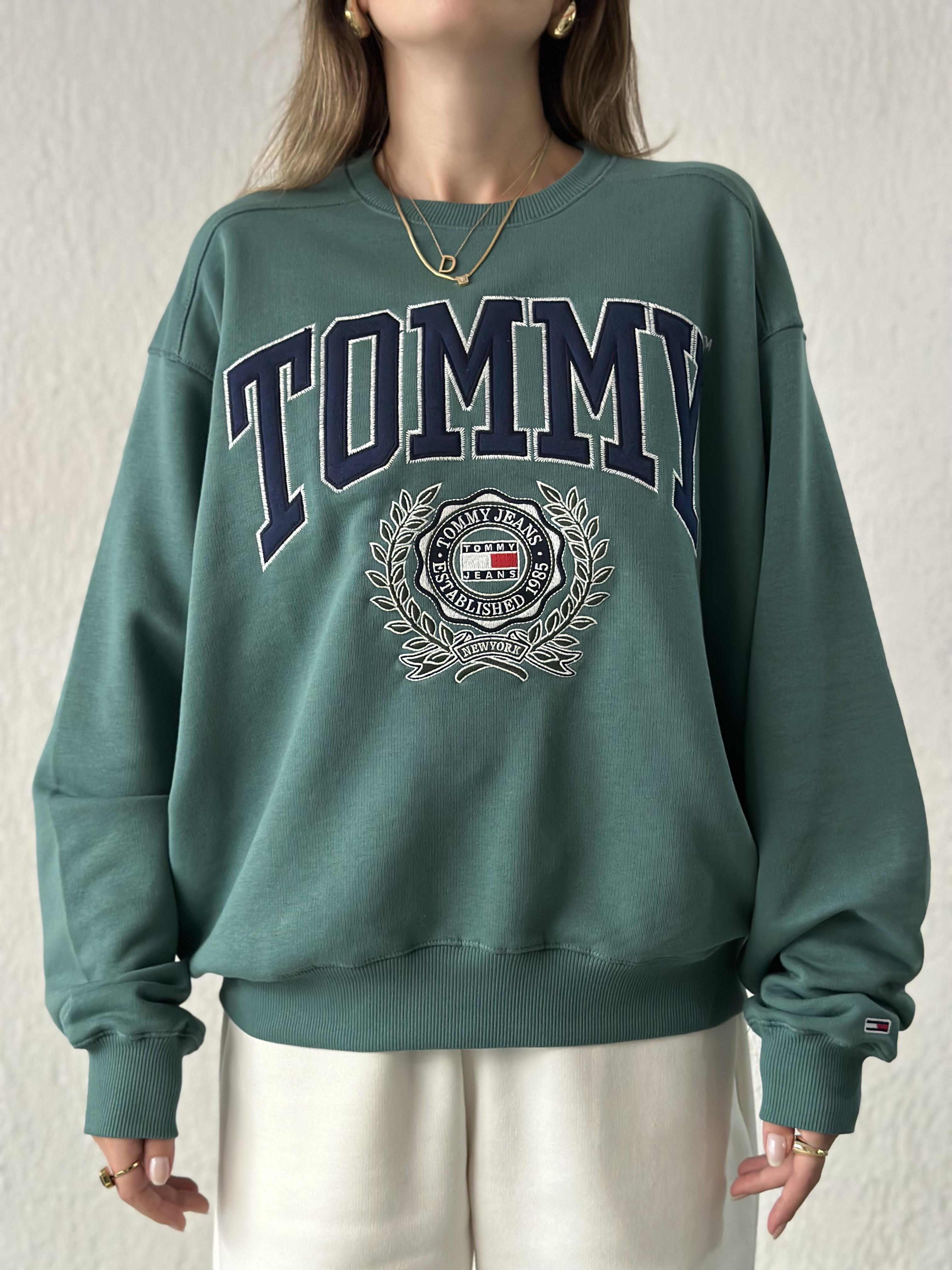 T&H College Nakışlı Sweatshirt - Yeşil