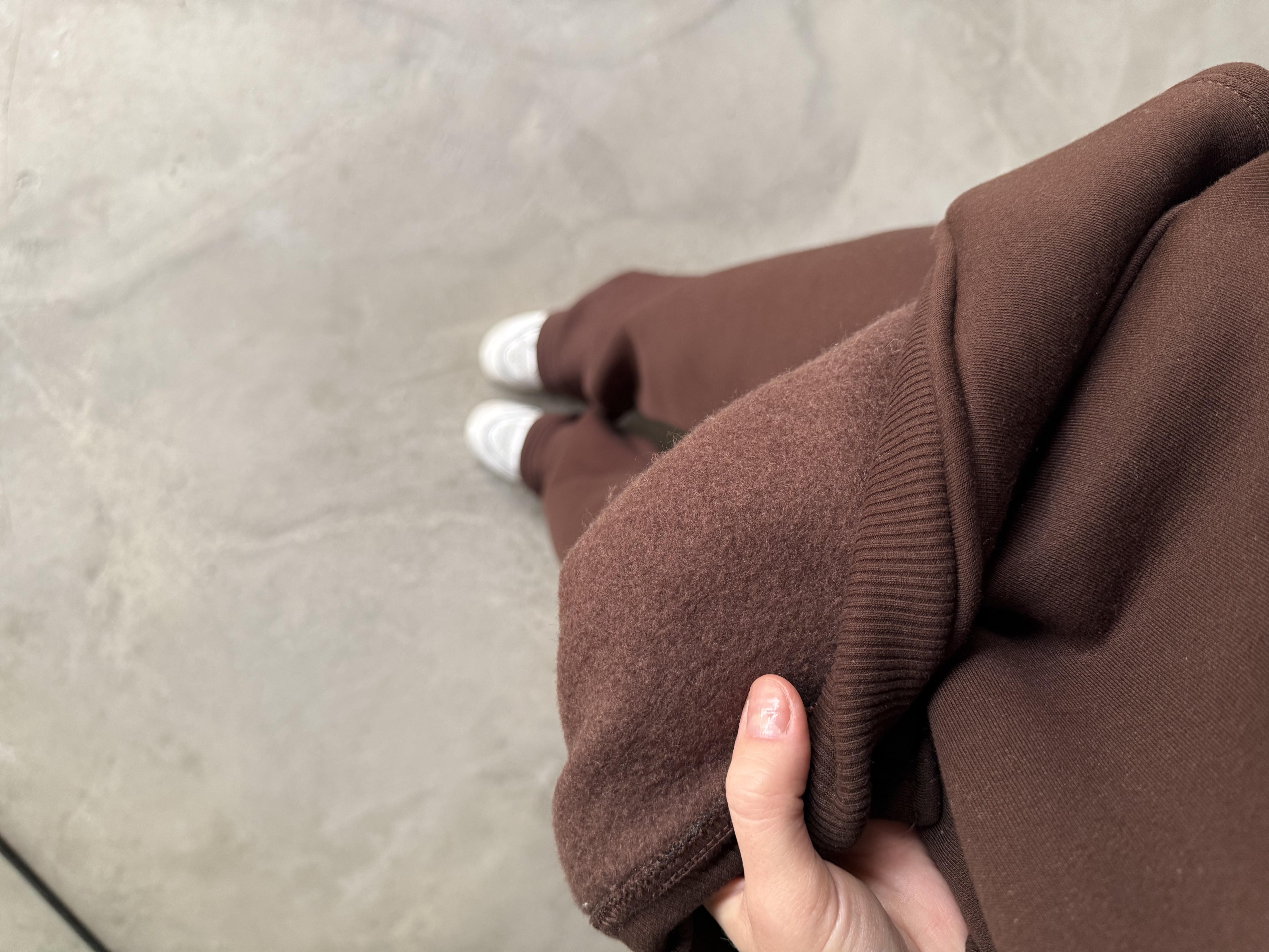 Unisex Oversize Tipografik Eşofman Takımı - Kahverengi