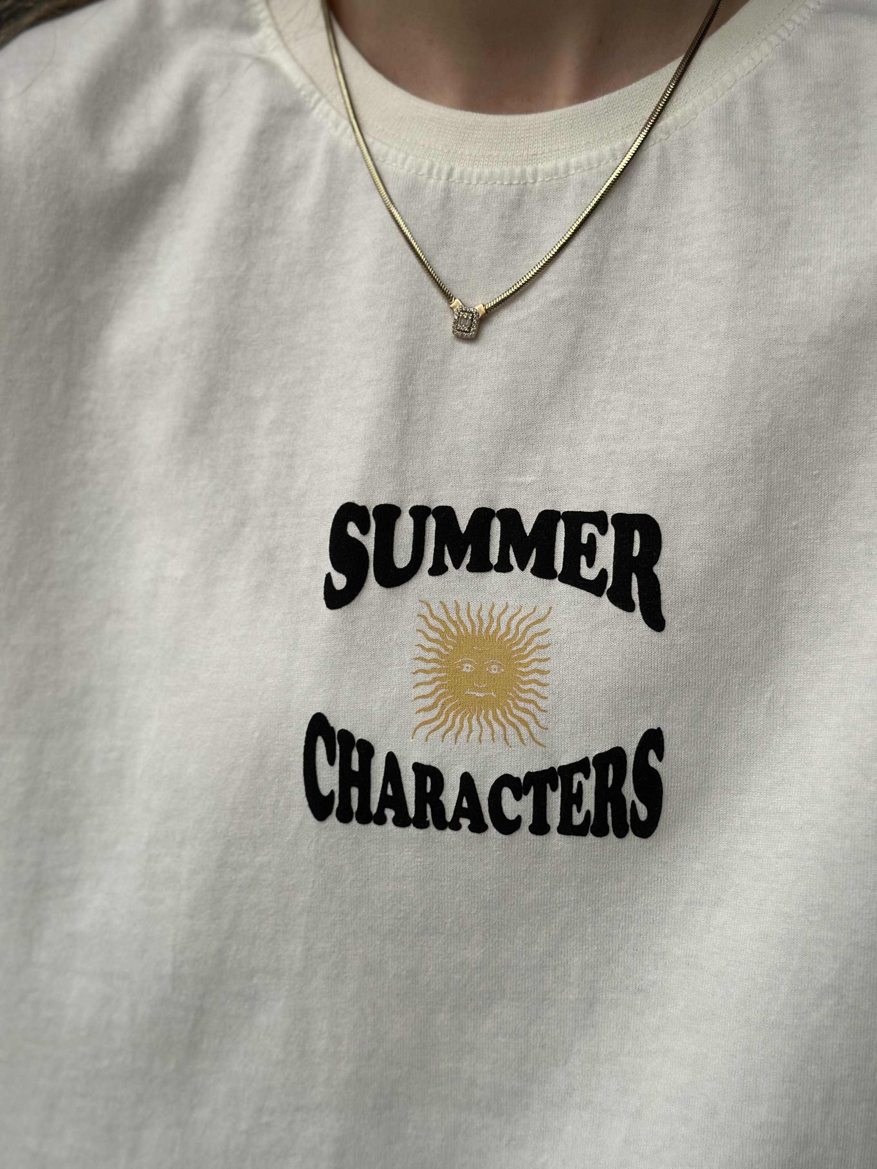 Unisex Summer Characters Sırt Baskılı Oversize T-Shirt