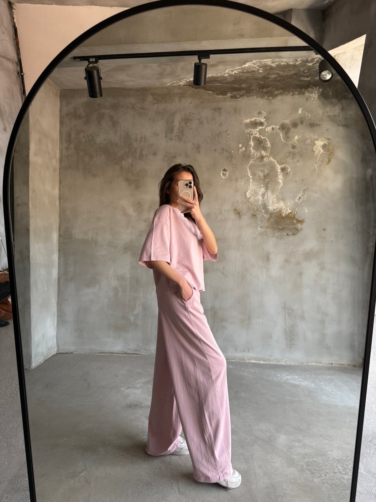 Unisex Yıkamalı Stoperli Takım - Pudra Pembe