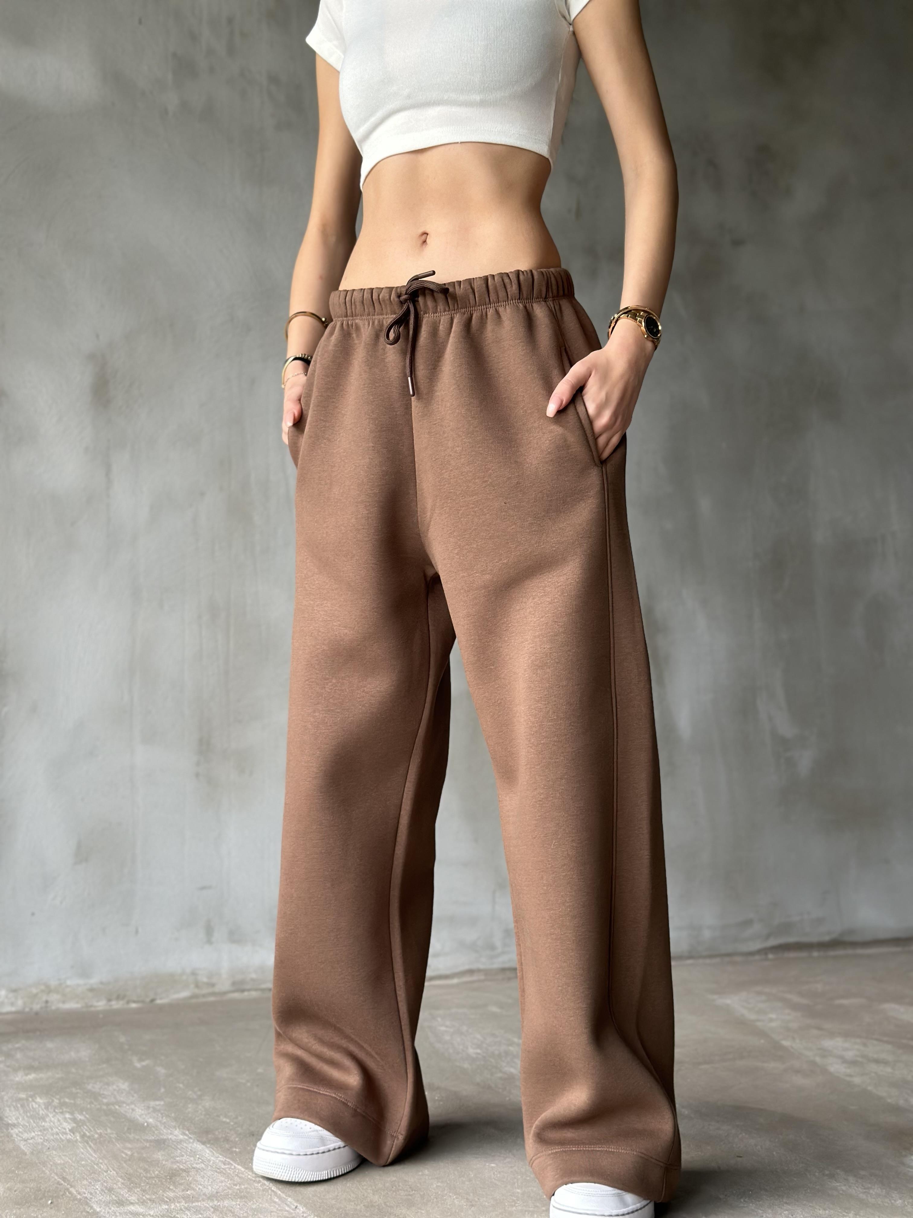  Straight Fit Eşofman Altı - Kahverengi