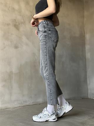 Antrasit Kesik Paça Boyfit Jean