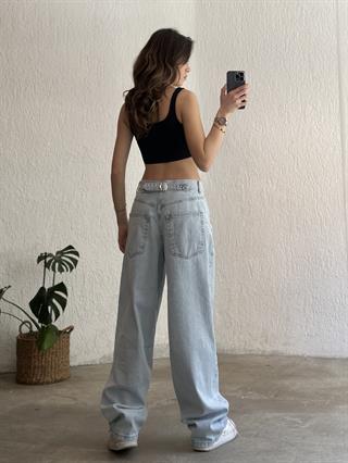 Ayarlanabilir Baggy Jean - Buz Mavi