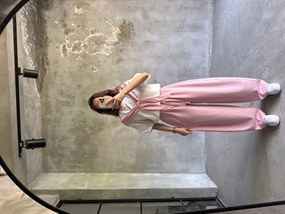 Bağlama Detaylı Oversize Stoperli Takım - Pembe