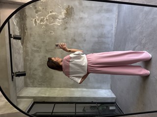 Bağlama Detaylı Oversize Stoperli Takım - Pembe