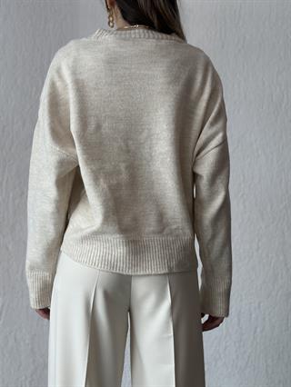 Basic Triko Kazak - Bej
