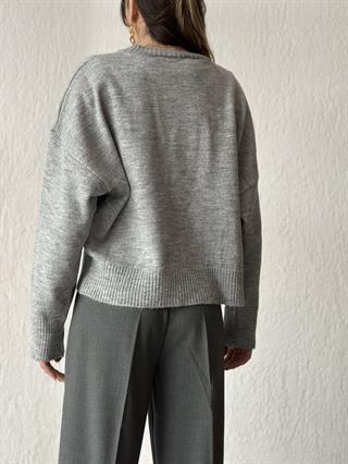 Basic Triko Kazak - Gri