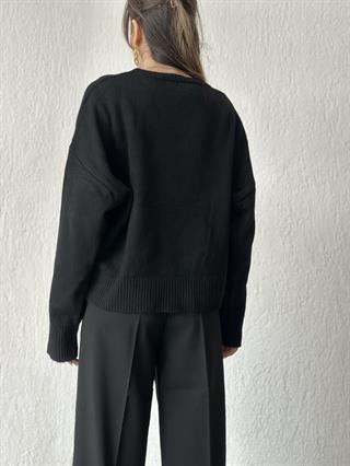 Basic Triko Kazak - Siyah