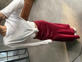 Bordo Maxi Saten Etek