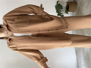 Bürüncük Fitilli Kumaş İkili Takım - Camel