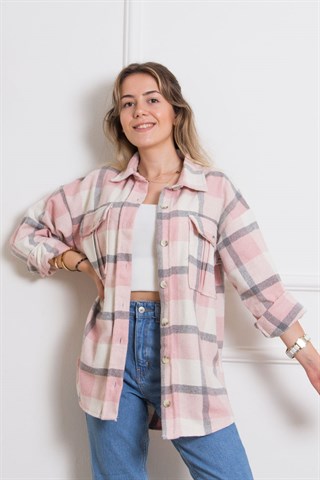 Cep Detaylı Ceket - Pembe