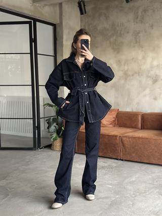 Denim Kot Ceket - Pantolon Takım