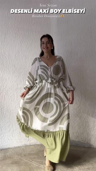Desenli Maxi Elbise