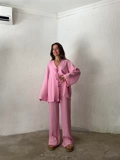 Dohemia Bağlamalı Takım - Pembe