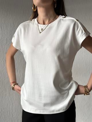 Düğme Detay Orj. T-shirt